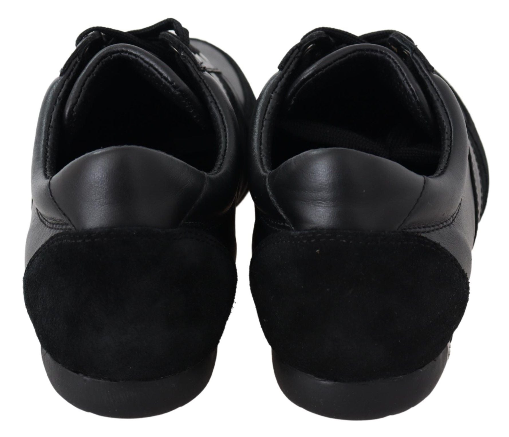 Dolce & Gabbana Black Logo Leather Casual Sneakers Shoes Dolce & Gabbana