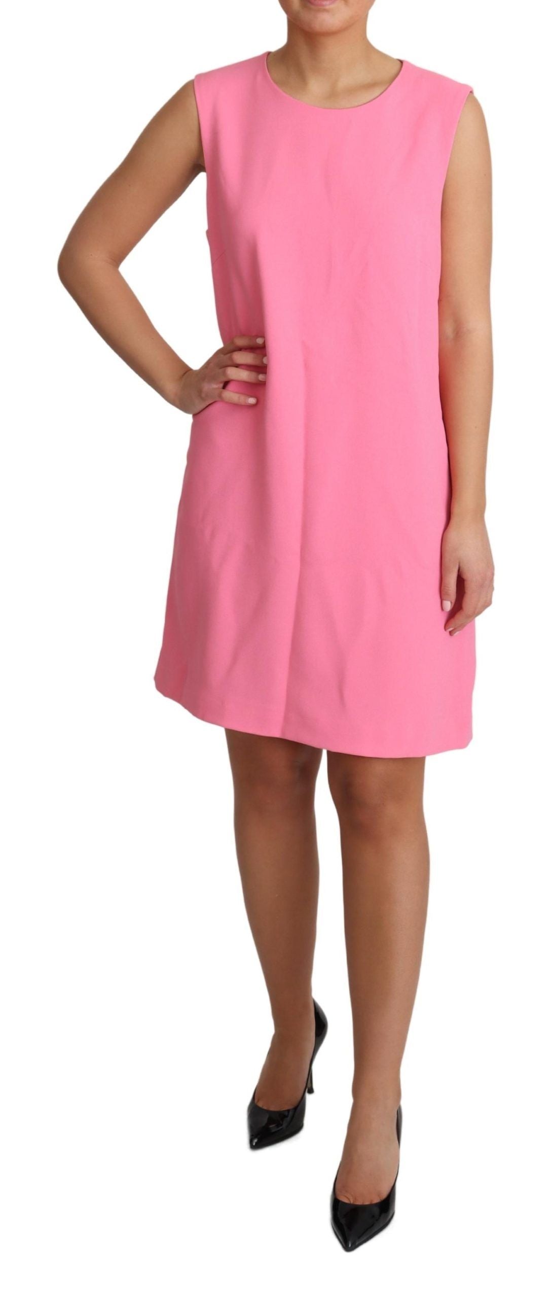 Dolce & Gabbana Pink Shift Sleeveless Knee Length Dress Dolce & Gabbana