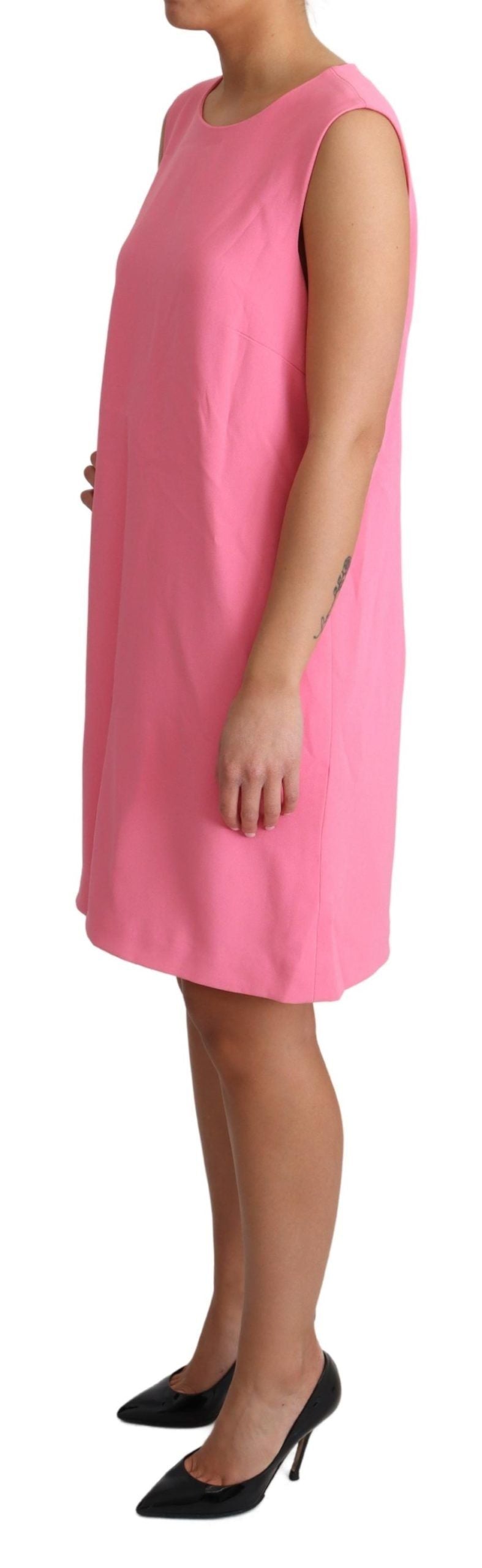 Dolce & Gabbana Pink Shift Sleeveless Knee Length Dress Dolce & Gabbana