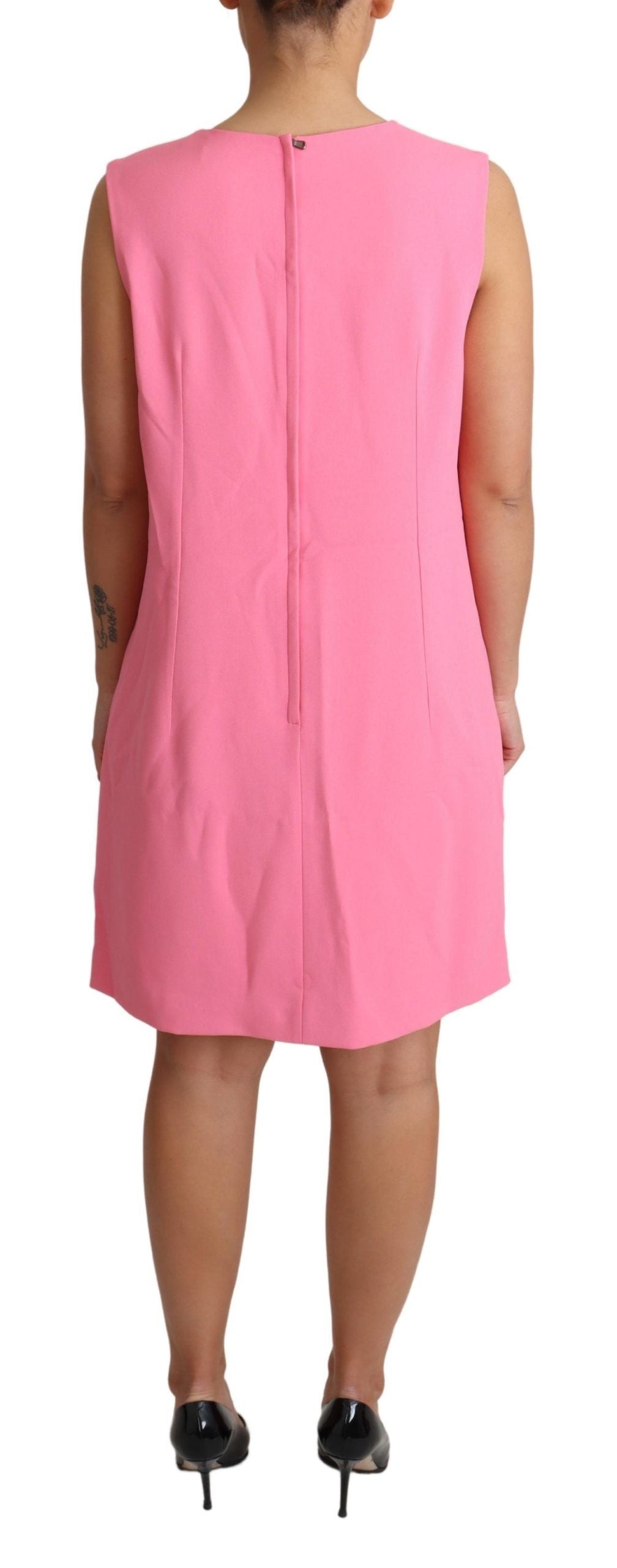 Dolce & Gabbana Pink Shift Sleeveless Knee Length Dress Dolce & Gabbana
