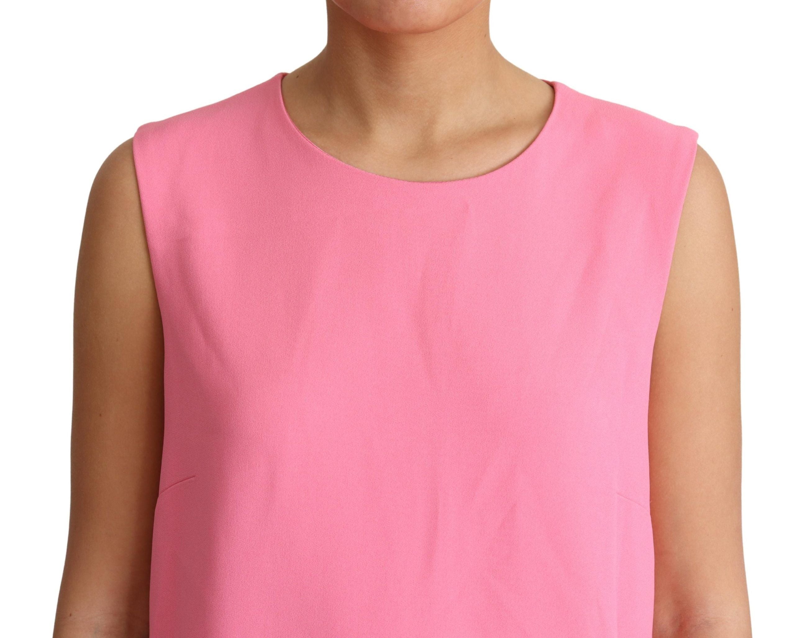 Dolce & Gabbana Pink Shift Sleeveless Knee Length Dress Dolce & Gabbana