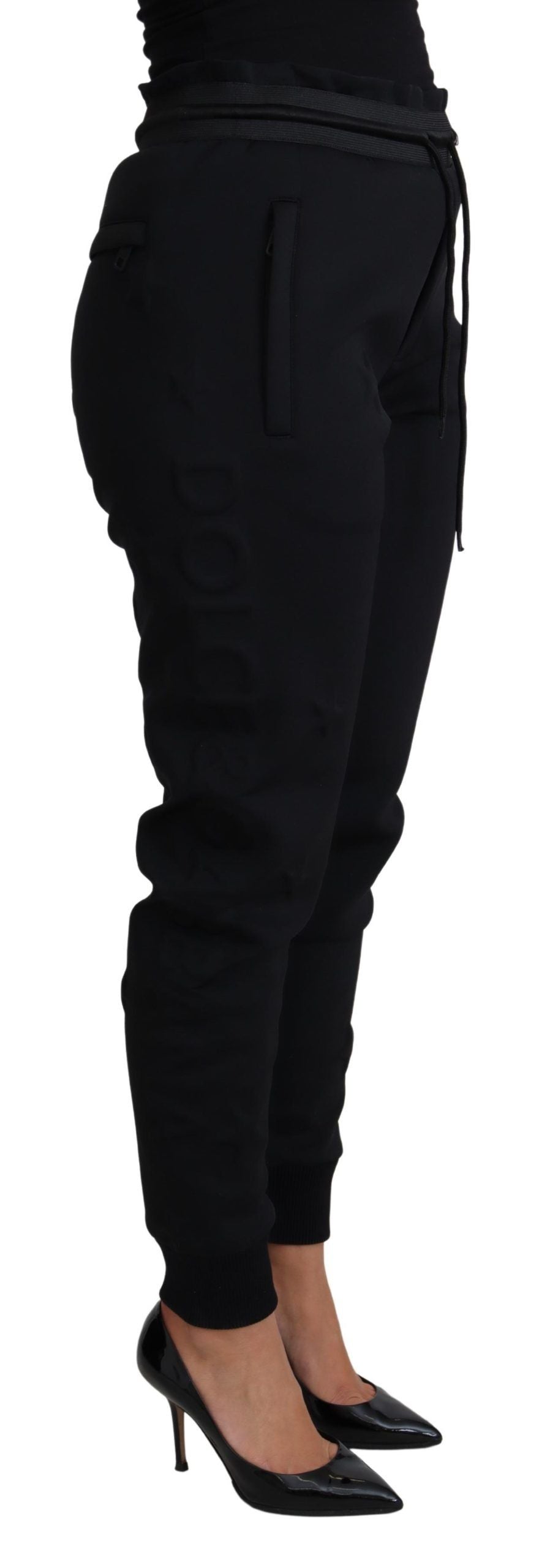Dolce & Gabbana Black Polyester Neoprene Jogger Trouser Pants Dolce & Gabbana