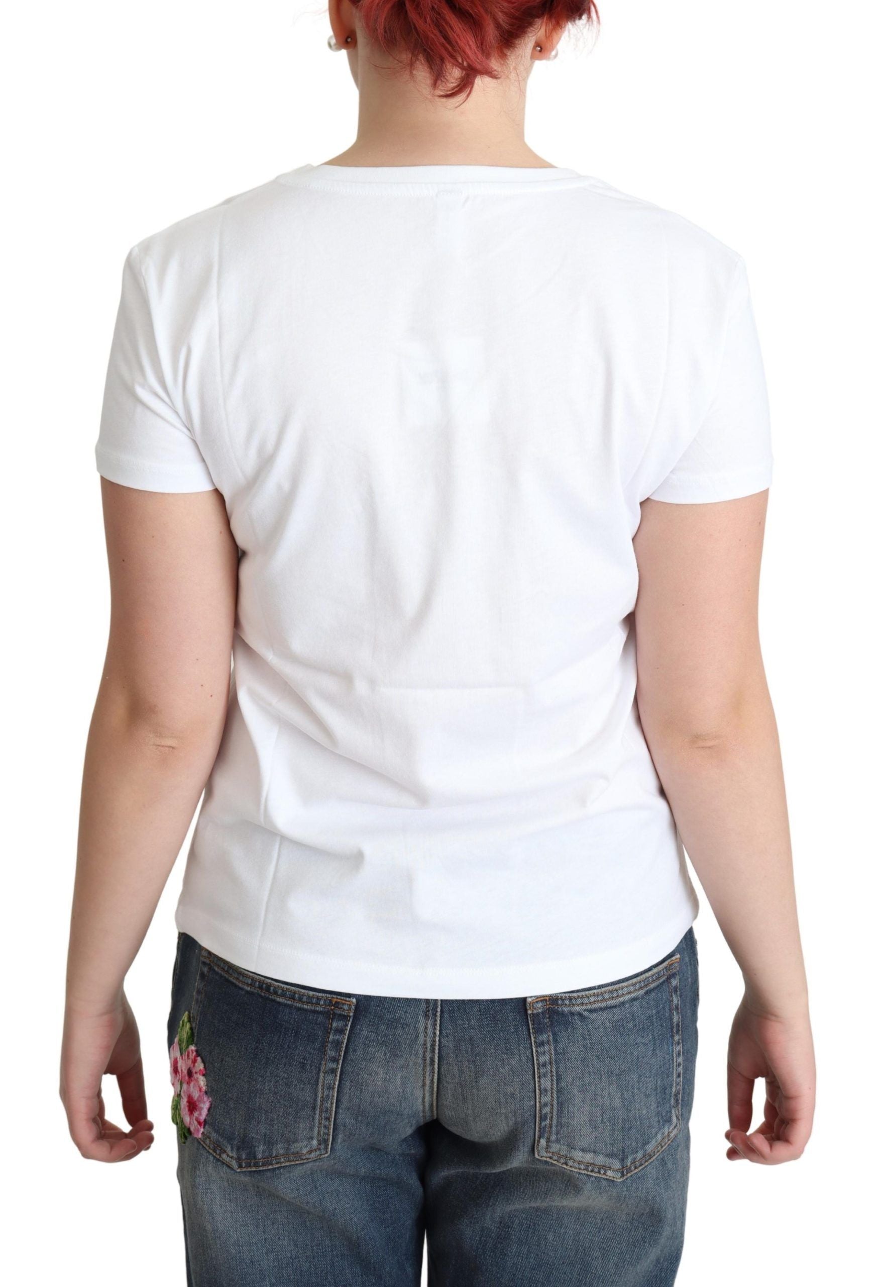 Moschino White Cotton Sunny Milano Print T-shirt Moschino