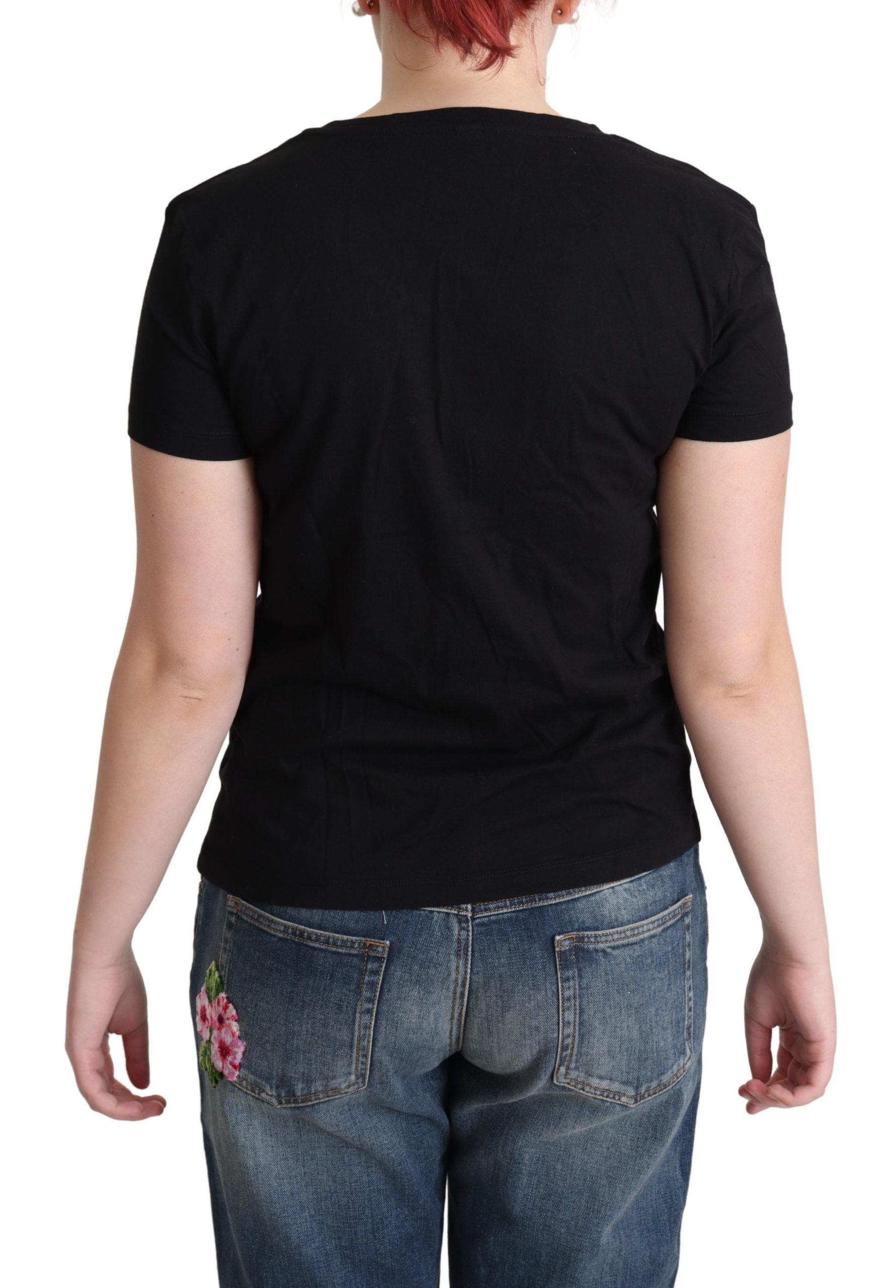 Moschino Black Printed Cotton Short Sleeves T-shirt Moschino