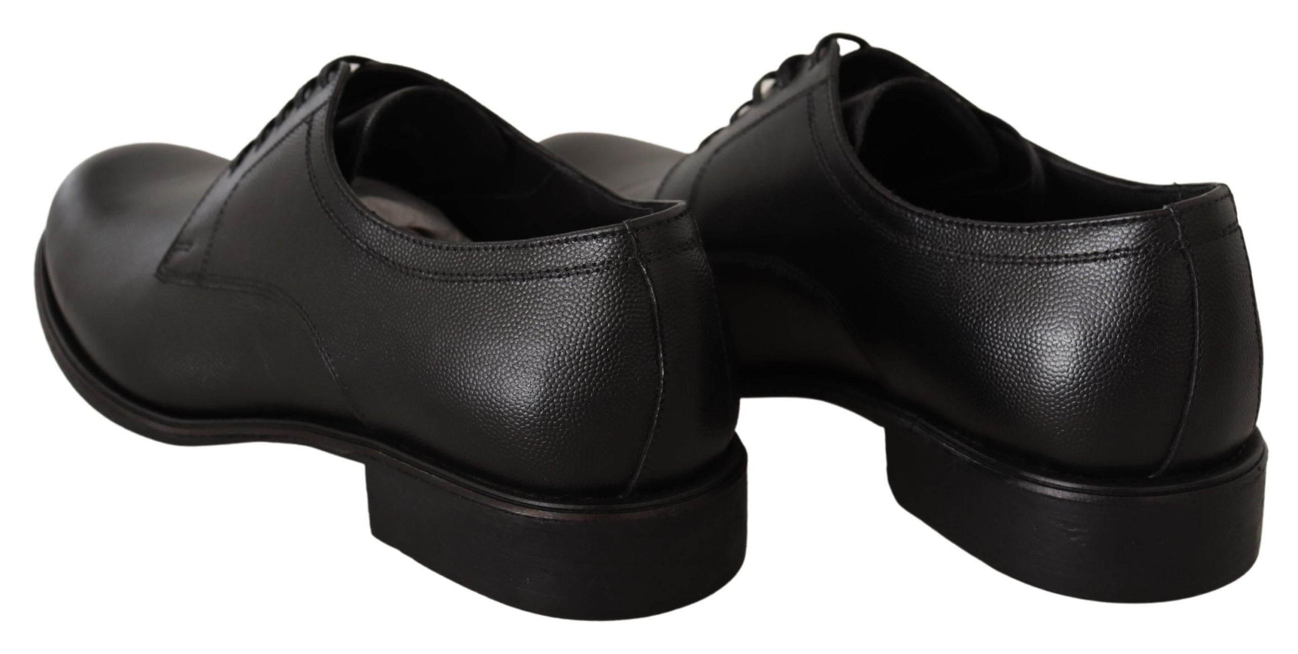 Dolce & Gabbana Black Leather Lace Up Mens Formal Derby Shoes Dolce & Gabbana