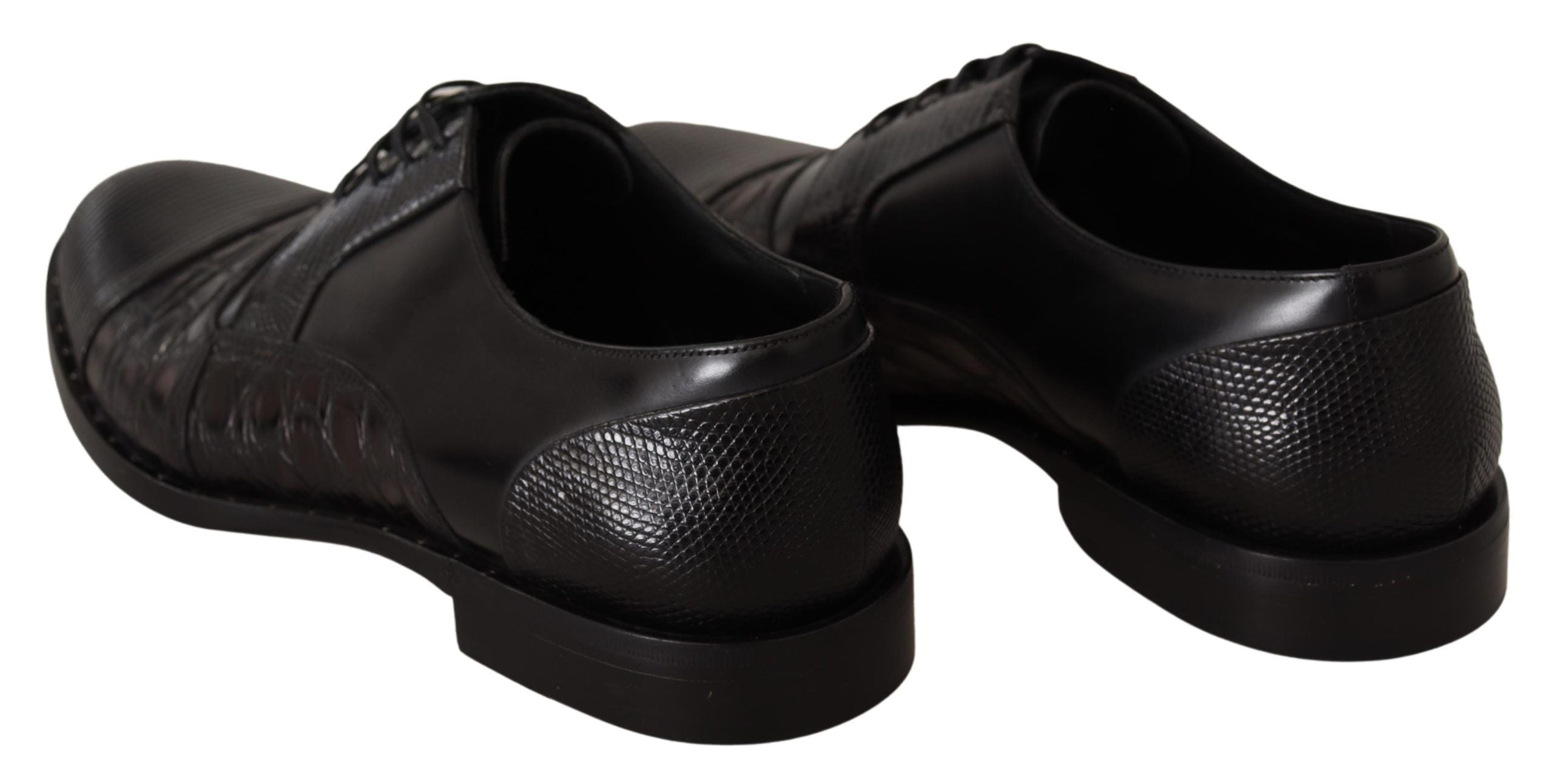 Dolce & Gabbana Black Leather Exotic Skins Formal Shoes Dolce & Gabbana