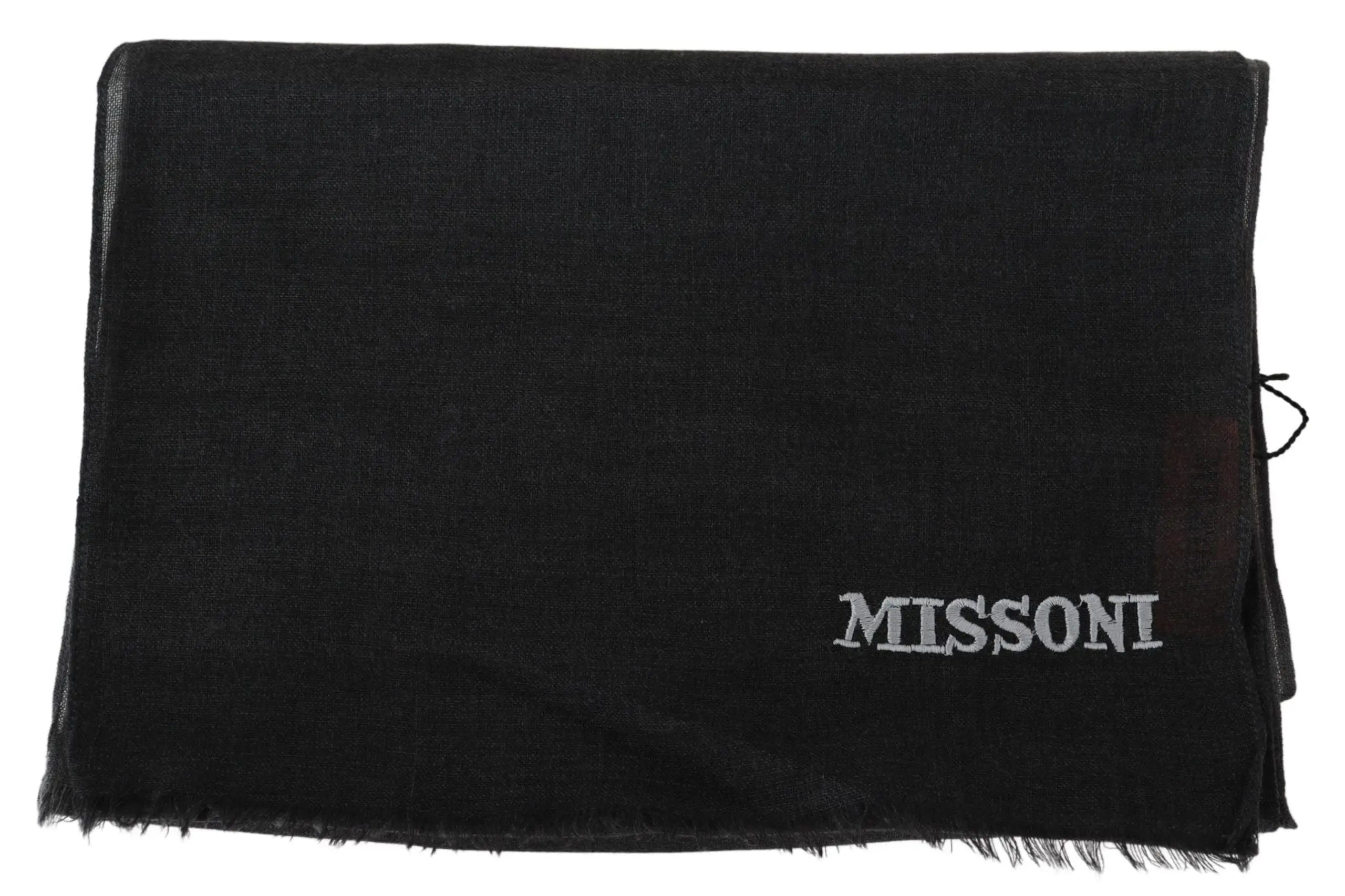 Missoni Black 100% Wool Unisex Neck Wrap Scarf Missoni