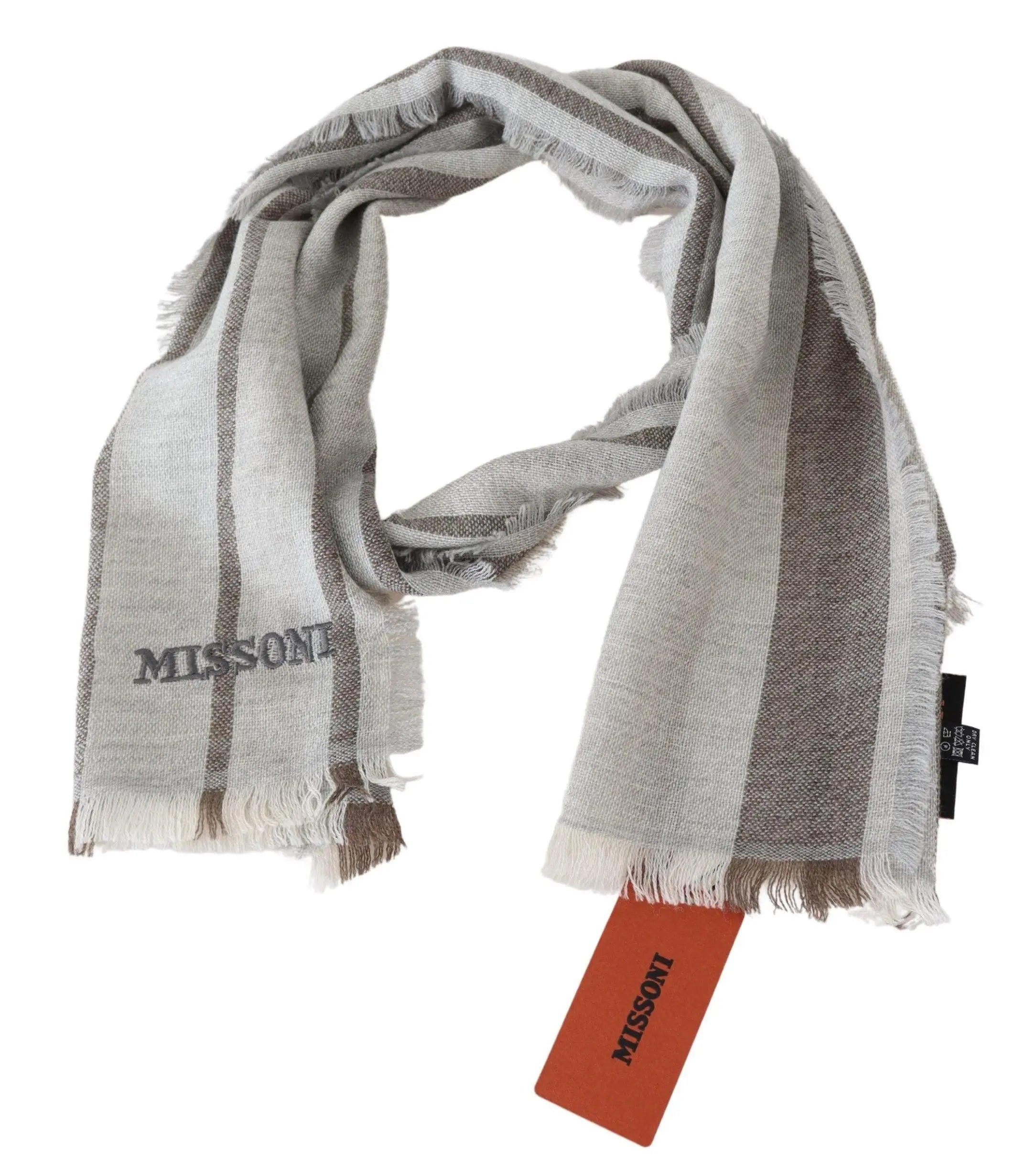 Missoni Multicolor Striped Wool Unisex Neck Wrap Scarf Missoni