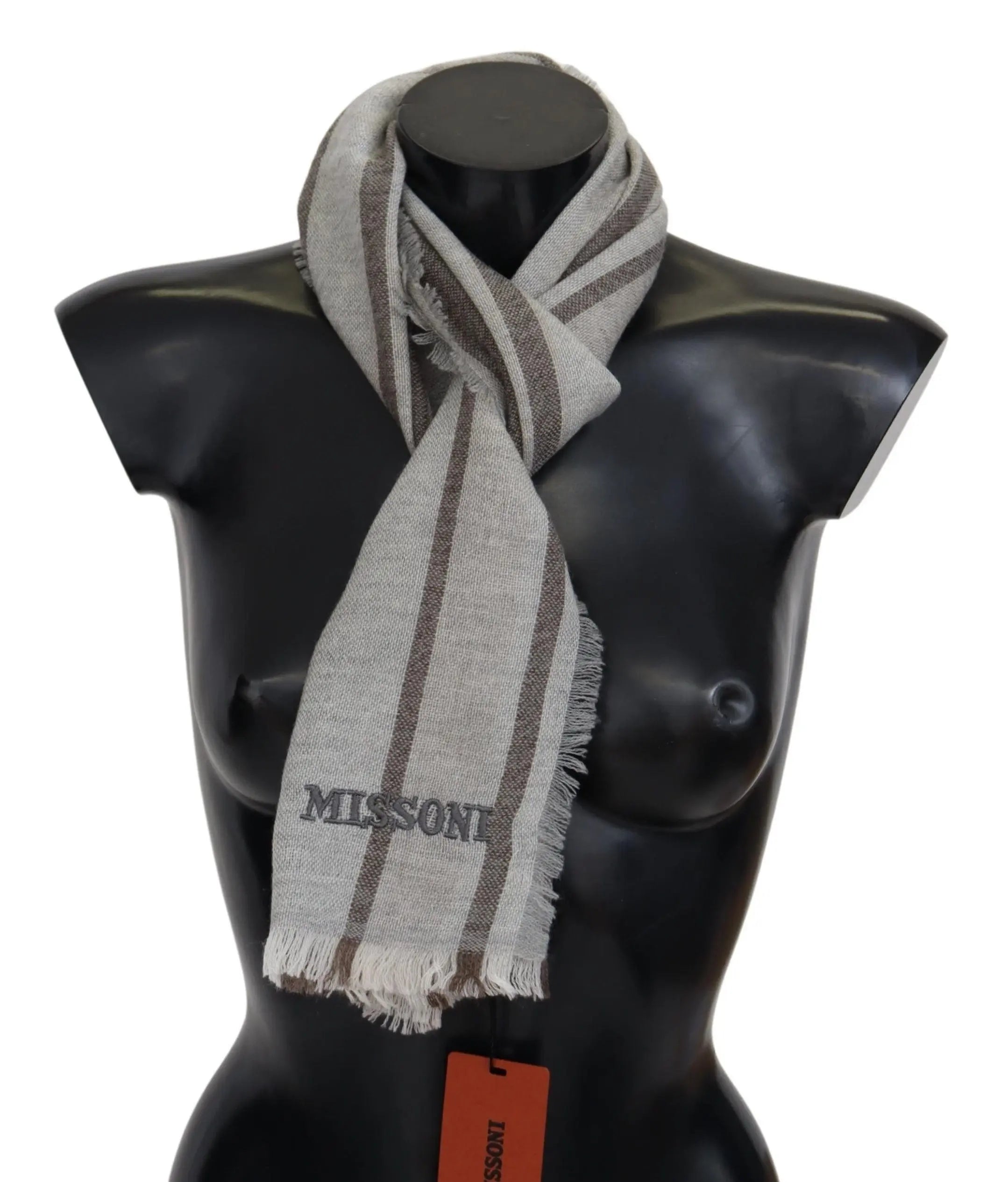 Missoni Multicolor Striped Wool Unisex Neck Wrap Scarf Missoni