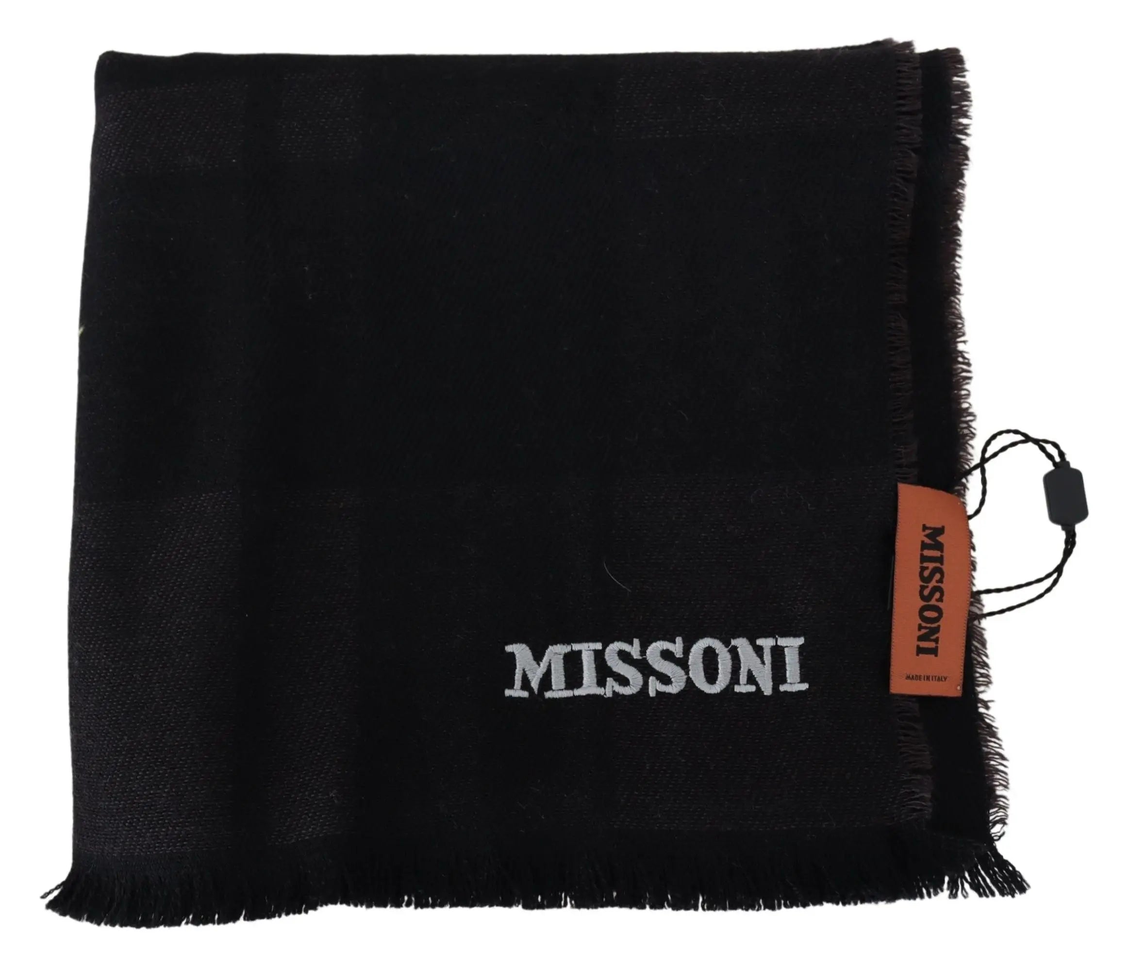 Missoni Black 100% Wool Unisex Neck Wrap Scarf Missoni