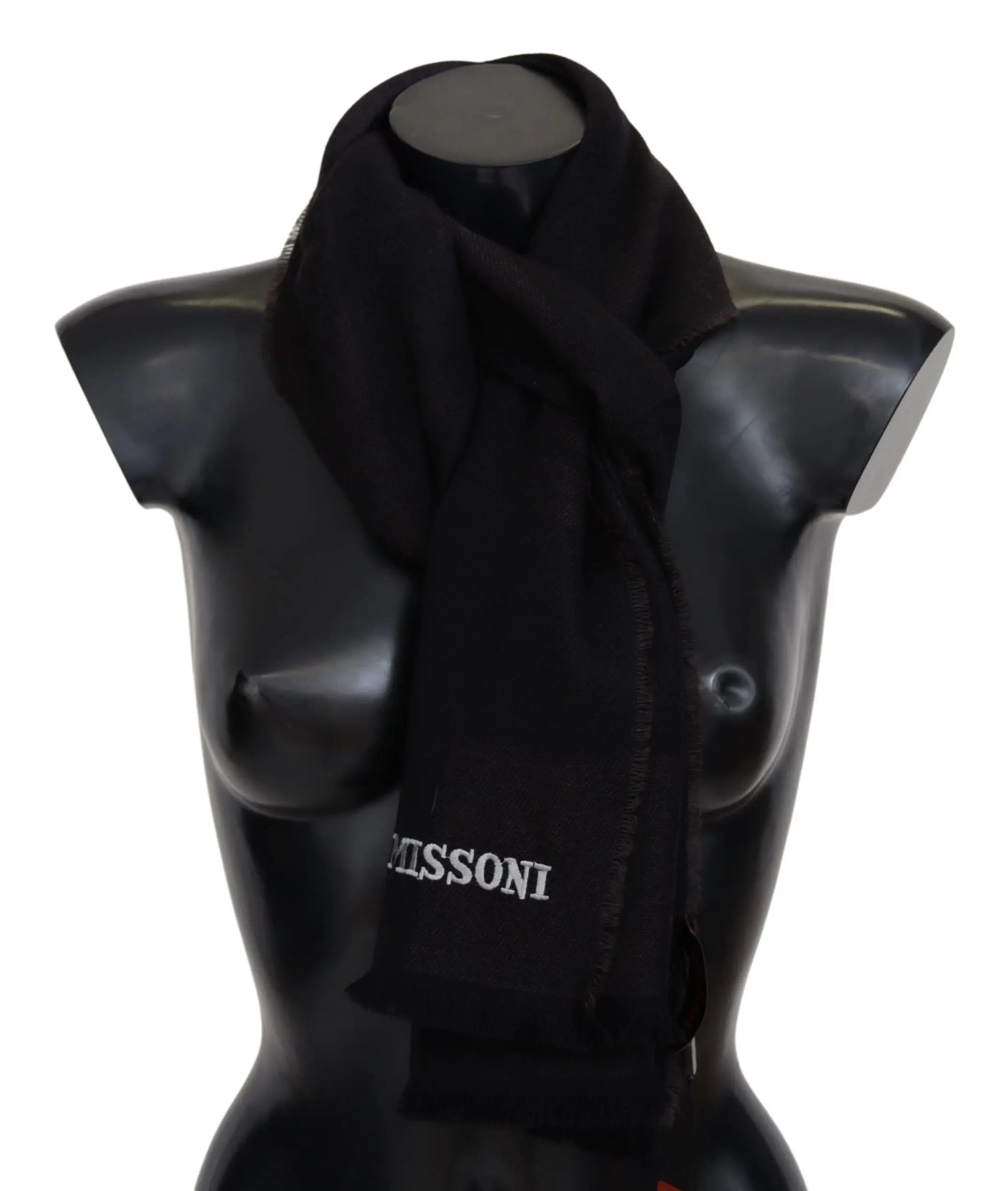 Missoni Black 100% Wool Unisex Neck Wrap Scarf Missoni
