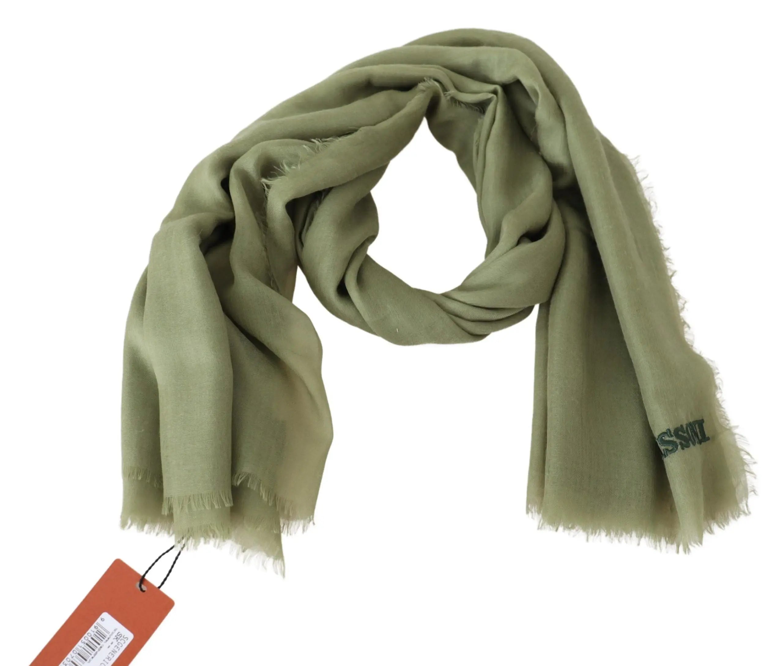 Missoni Green Cashmere Unisex Neck Wrap Scarf Missoni