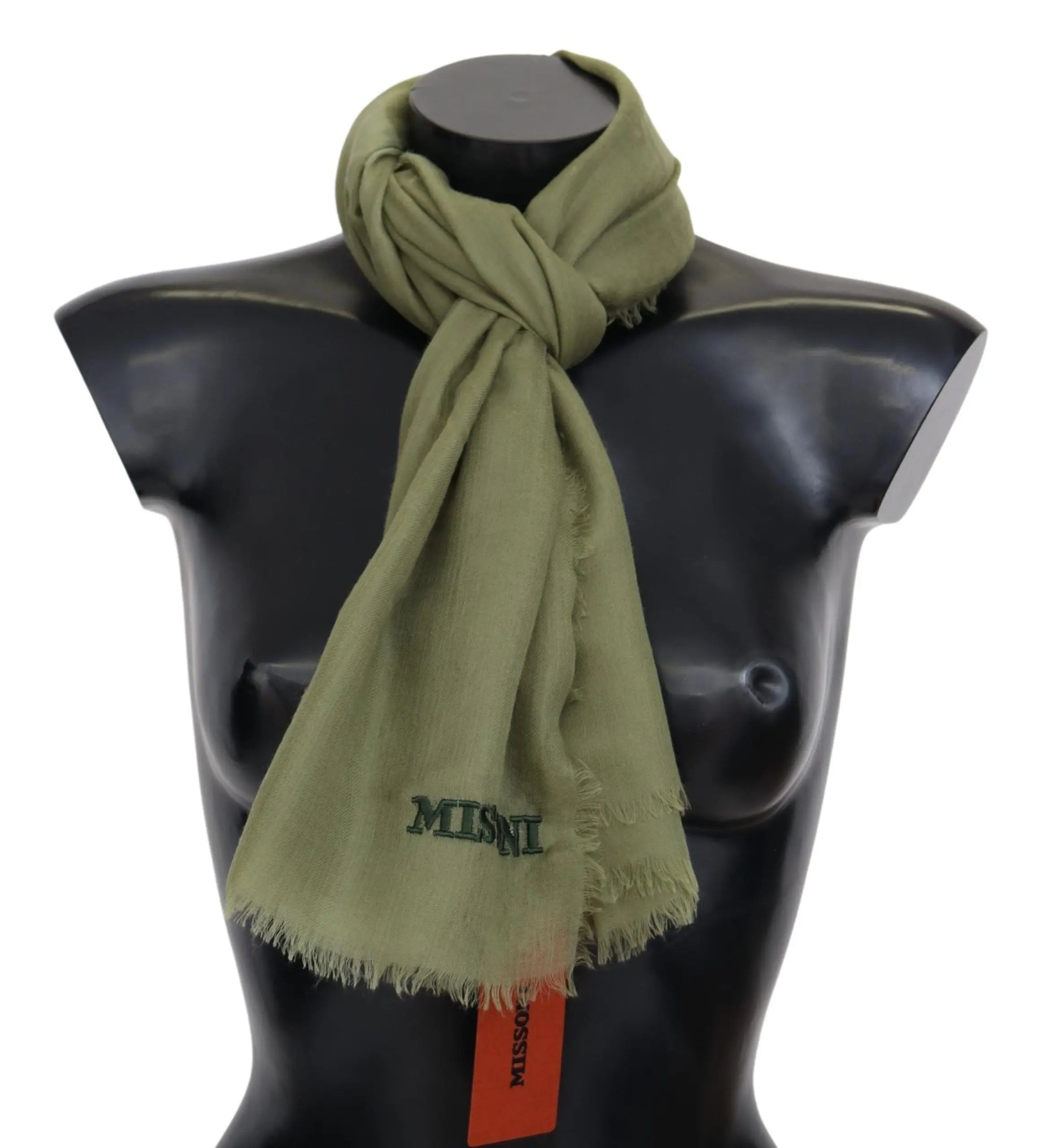 Missoni Green Cashmere Unisex Neck Wrap Scarf Missoni