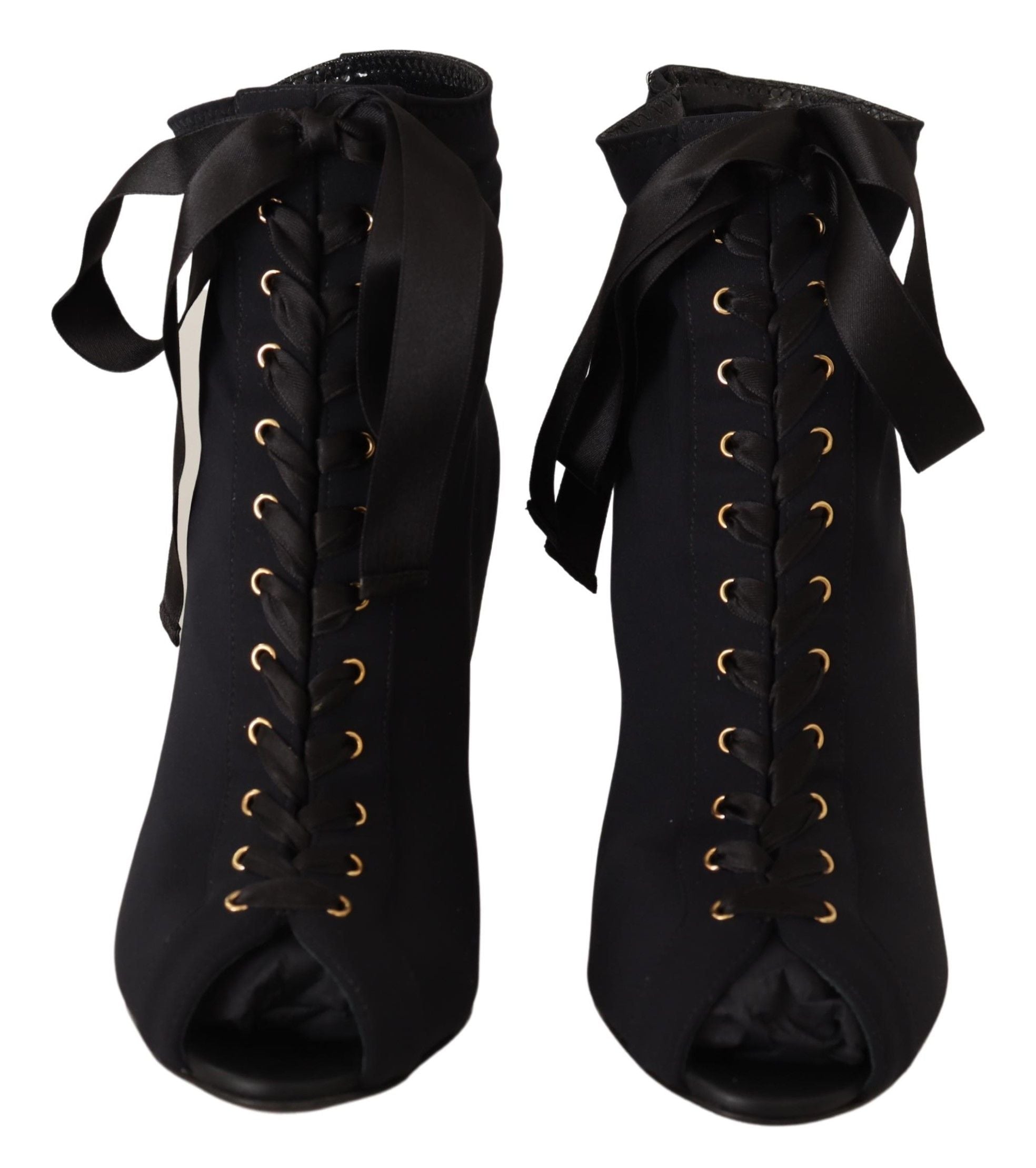 Dolce & Gabbana Black Stretch Short Ankle Boots Shoes Dolce & Gabbana