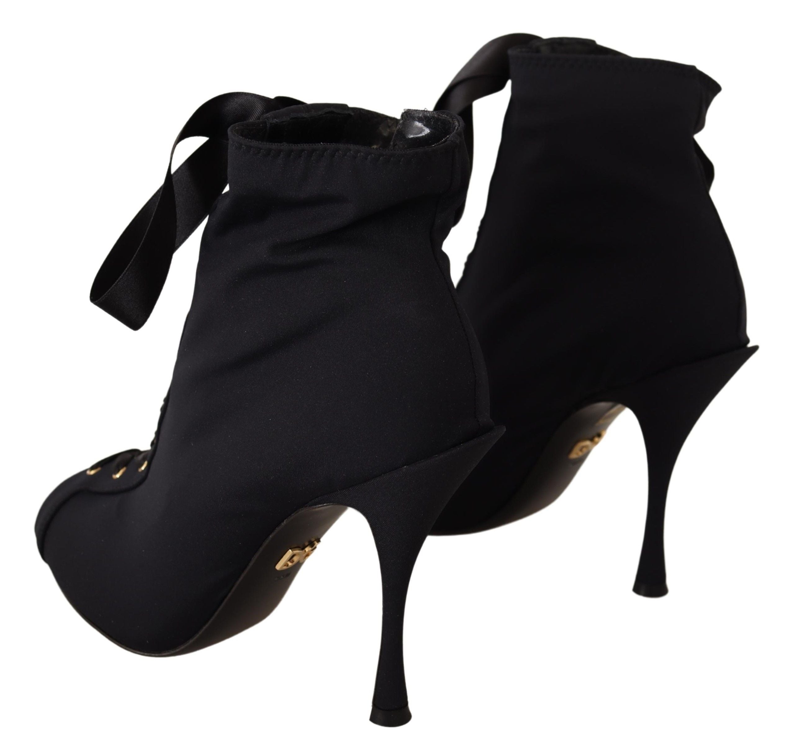 Dolce & Gabbana Black Stretch Short Ankle Boots Shoes Dolce & Gabbana