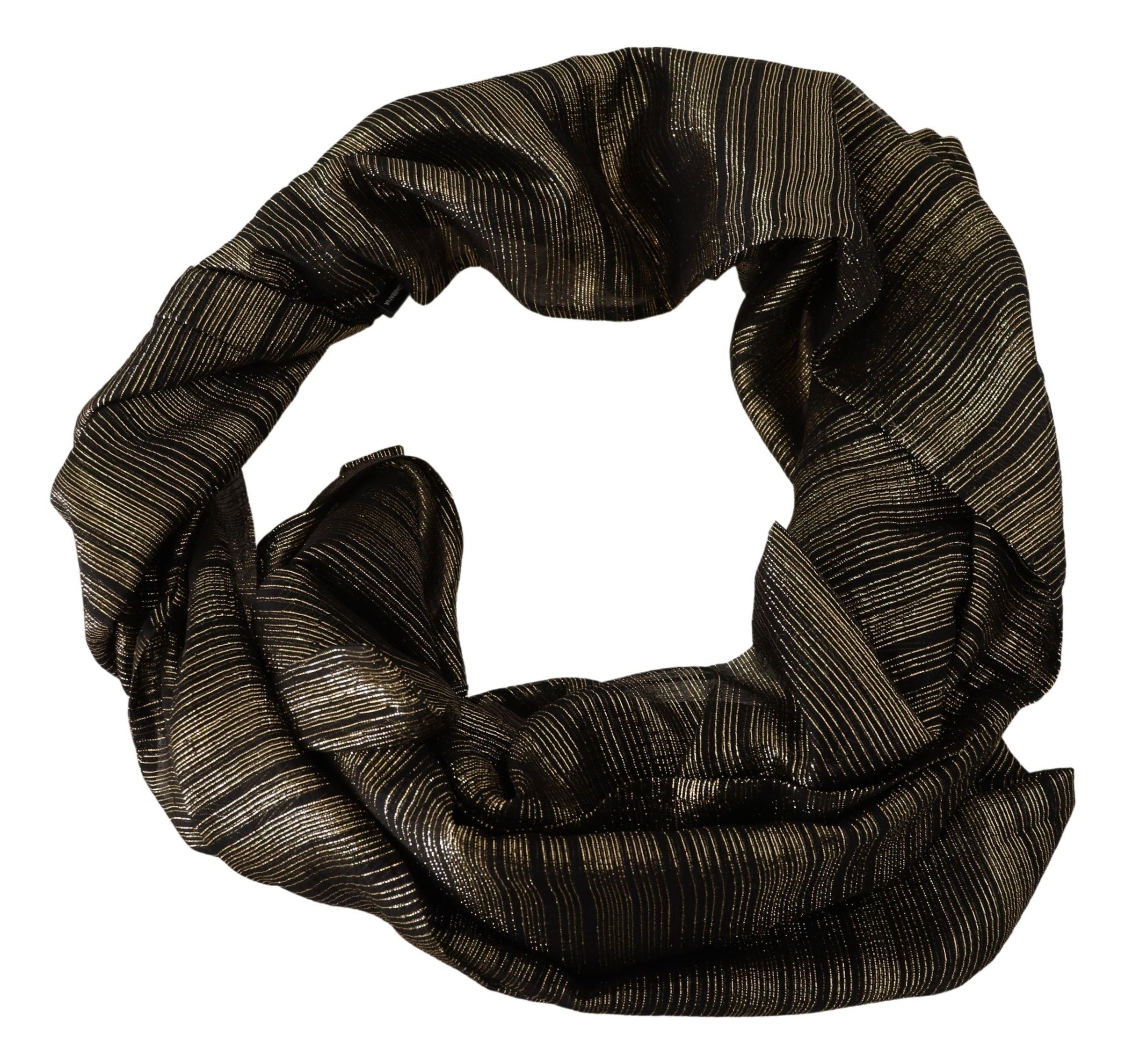 Dolce & Gabbana Metallic Gold Silk Stretch Shawl Wrap Scarf Dolce & Gabbana