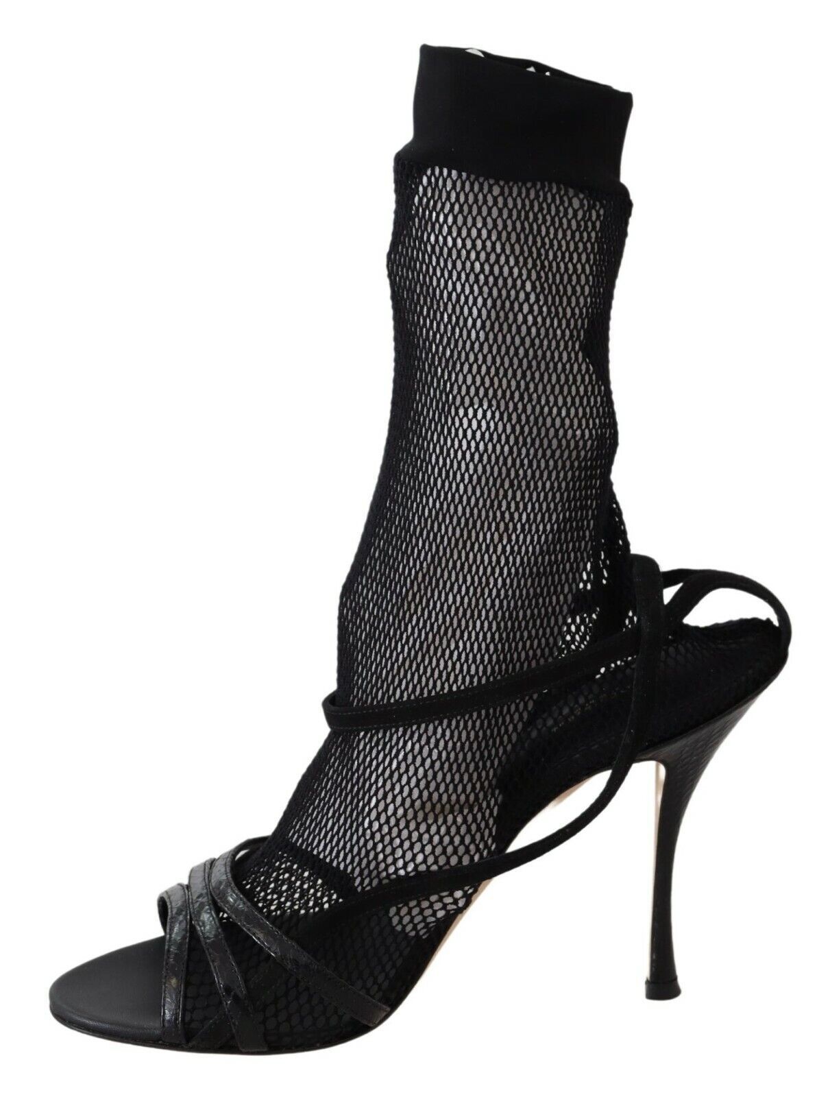 Dolce & Gabbana Black Suede Short Boots Sandals Shoes Dolce & Gabbana