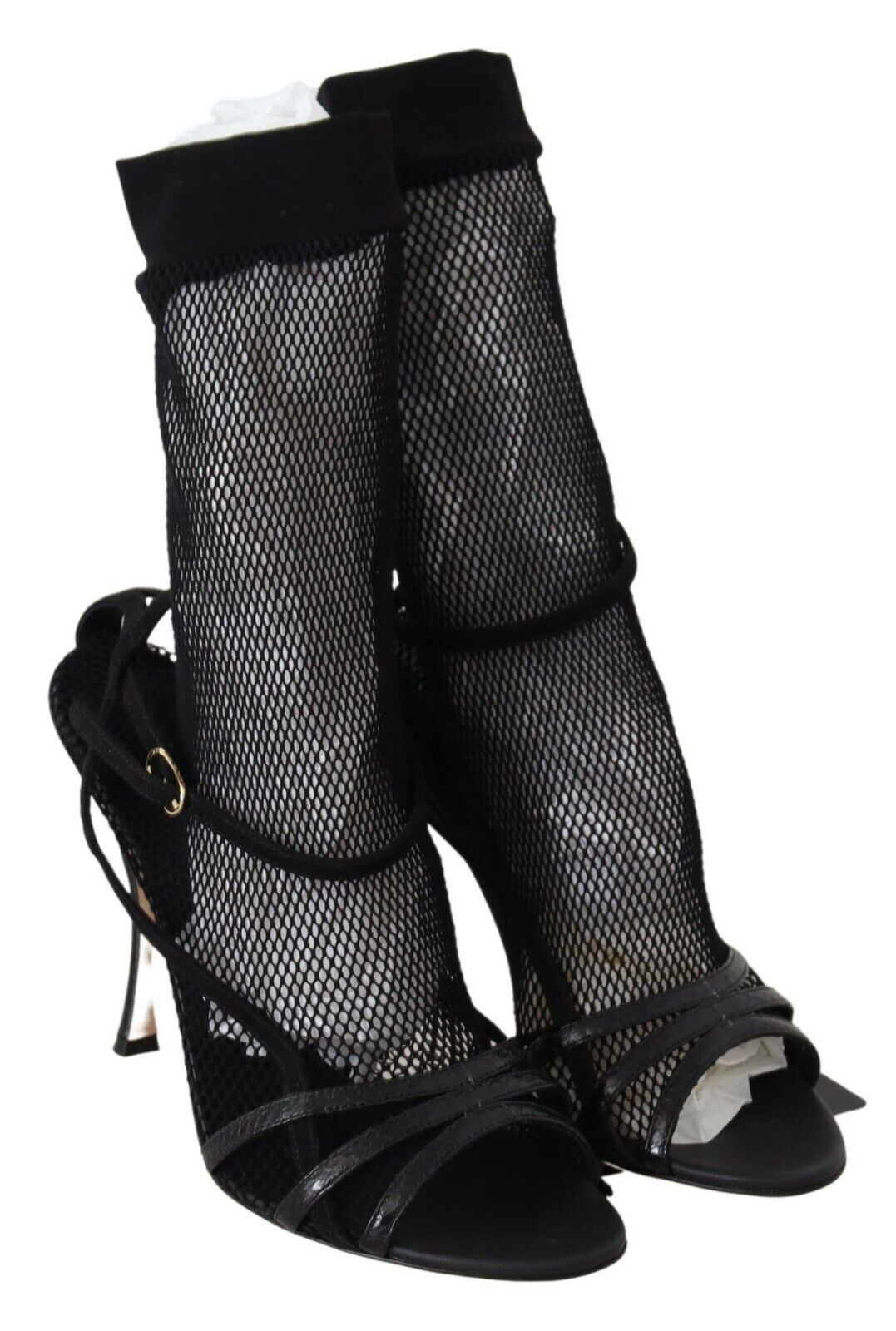 Dolce & Gabbana Black Suede Short Boots Sandals Shoes Dolce & Gabbana