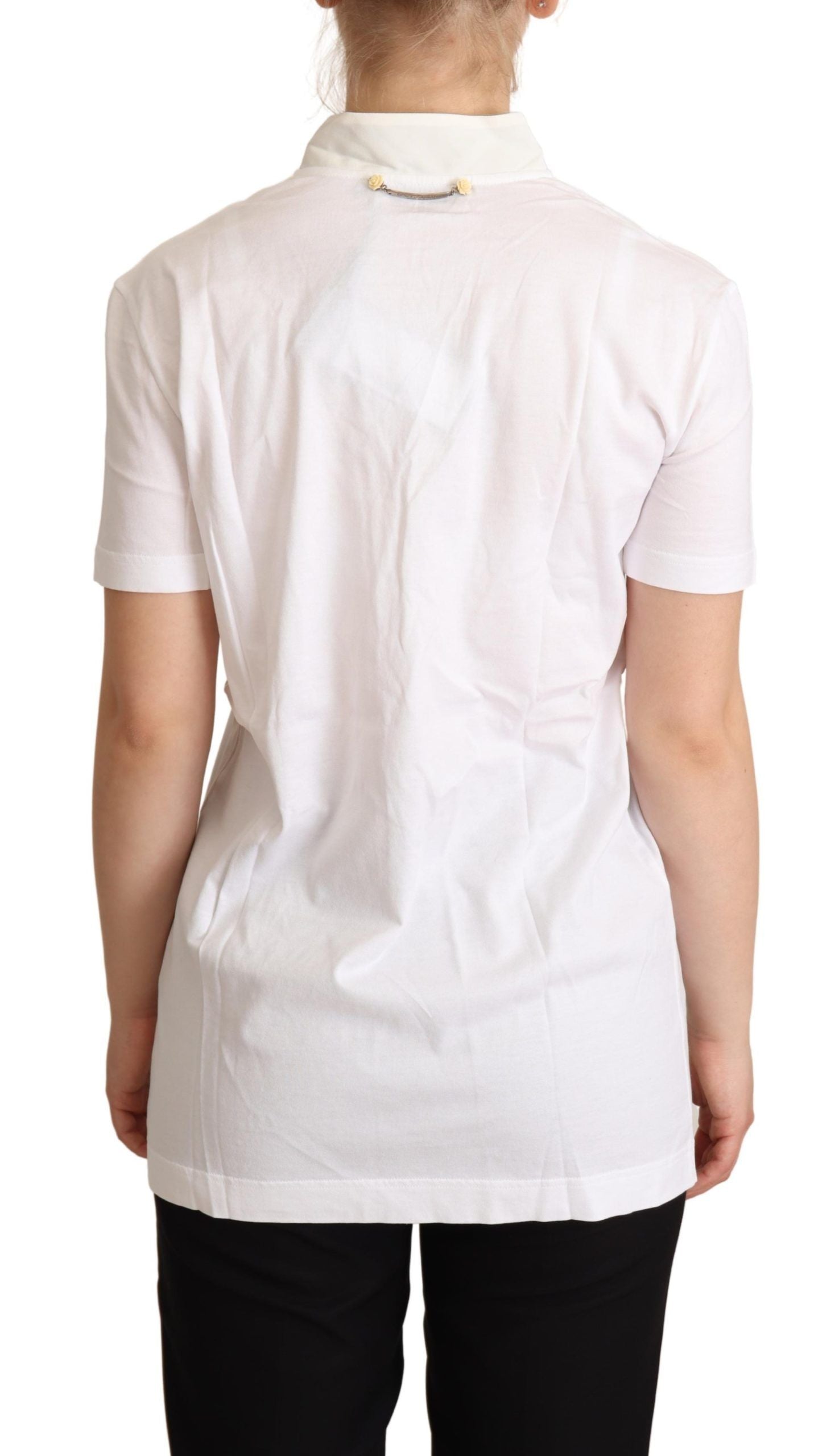 Dolce & Gabbana White Cotton Silk I'm In Love Top T-shirt Dolce & Gabbana