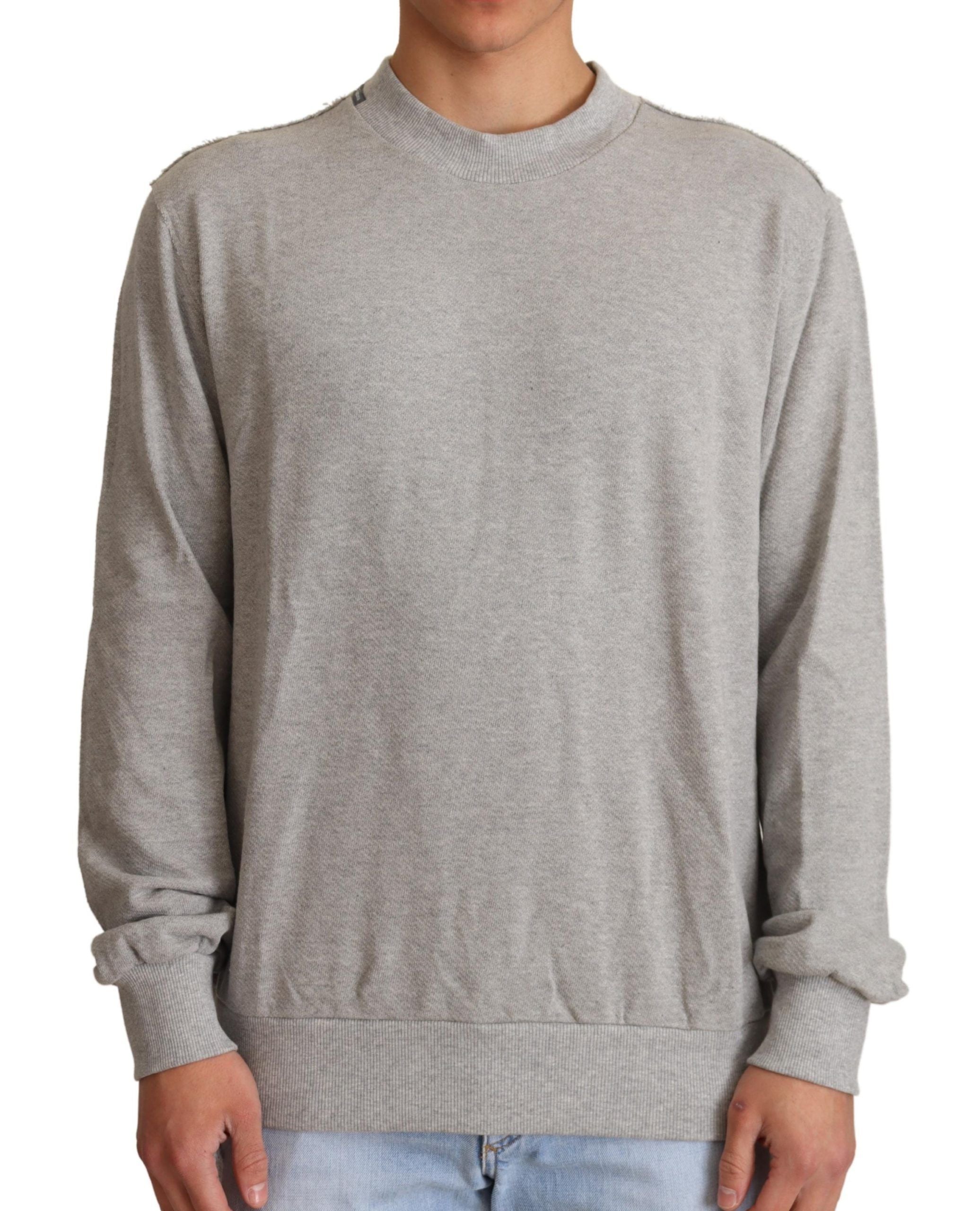 Dolce & Gabbana Gray Cotton Crewneck Pullover Sweater Dolce & Gabbana