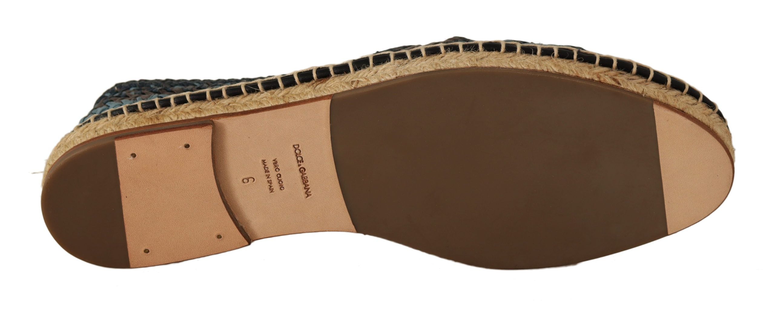 Dolce & Gabbana Blue Gray Slip On Buffalo Espadrille Shoes Dolce & Gabbana