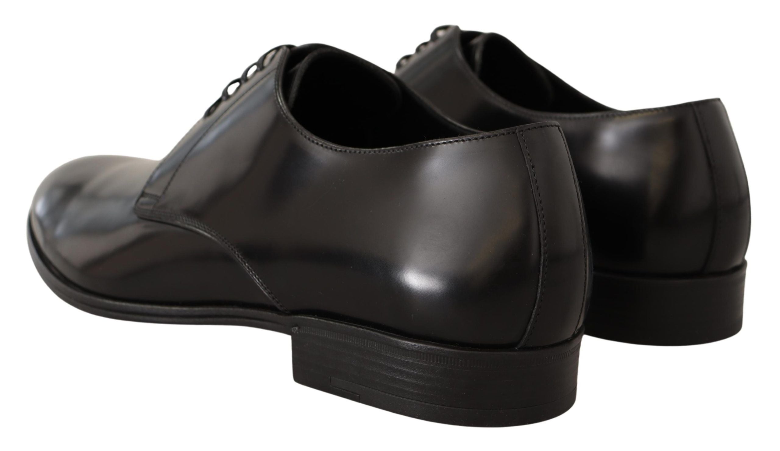 Dolce & Gabbana Black Leather Lace Up Men Dress Derby Shoes Dolce & Gabbana