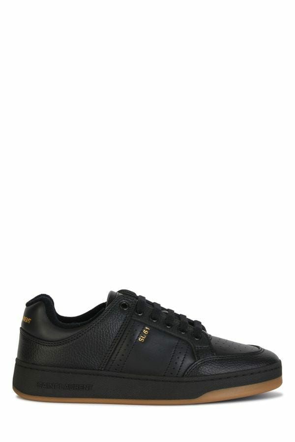 Saint Laurent Black Calf Leather Low Top Sneakers Saint Laurent