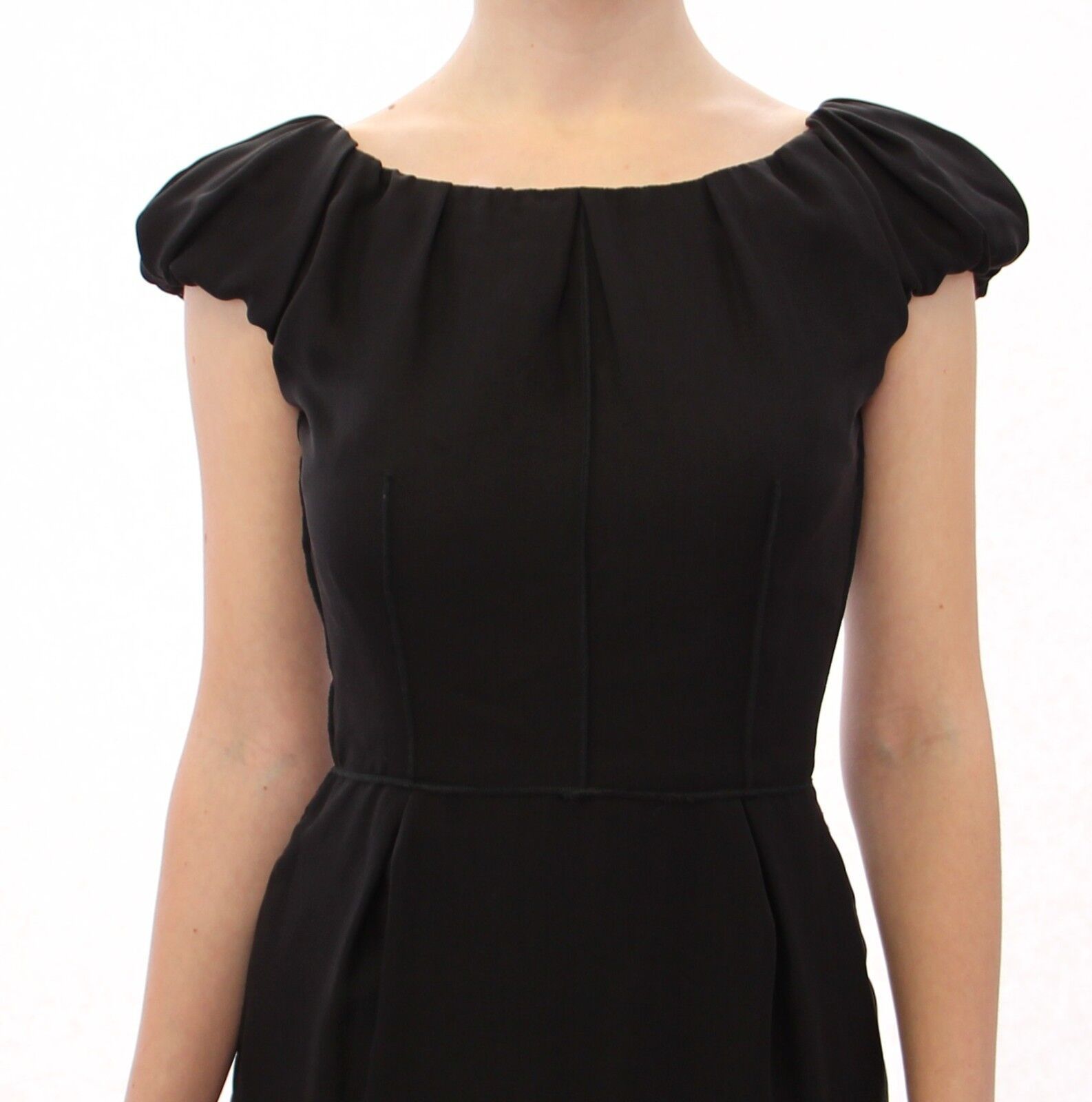 Dolce & Gabbana Black Silk Shortsleeve Gown Maxi IT Dress Dolce & Gabbana