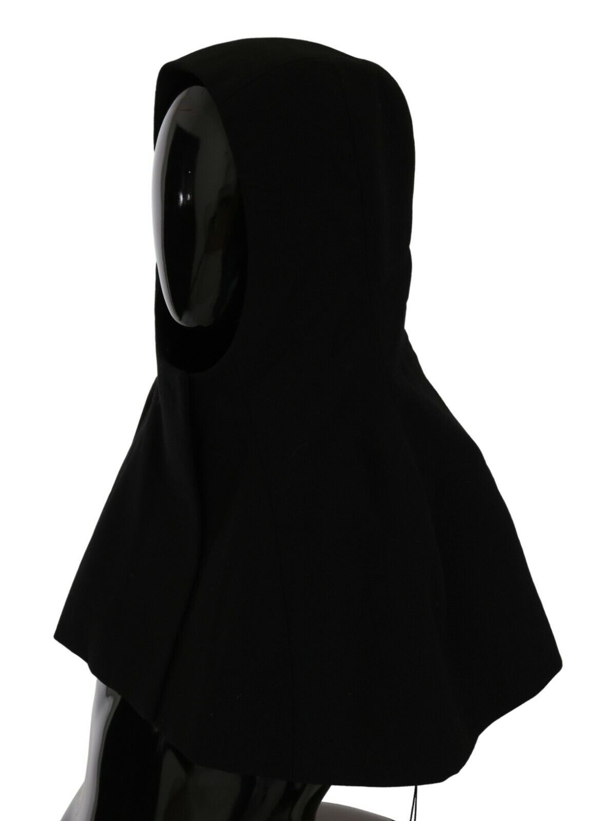 Dolce & Gabbana Black Wool Whole Head Hooded Scarf Hat Dolce & Gabbana