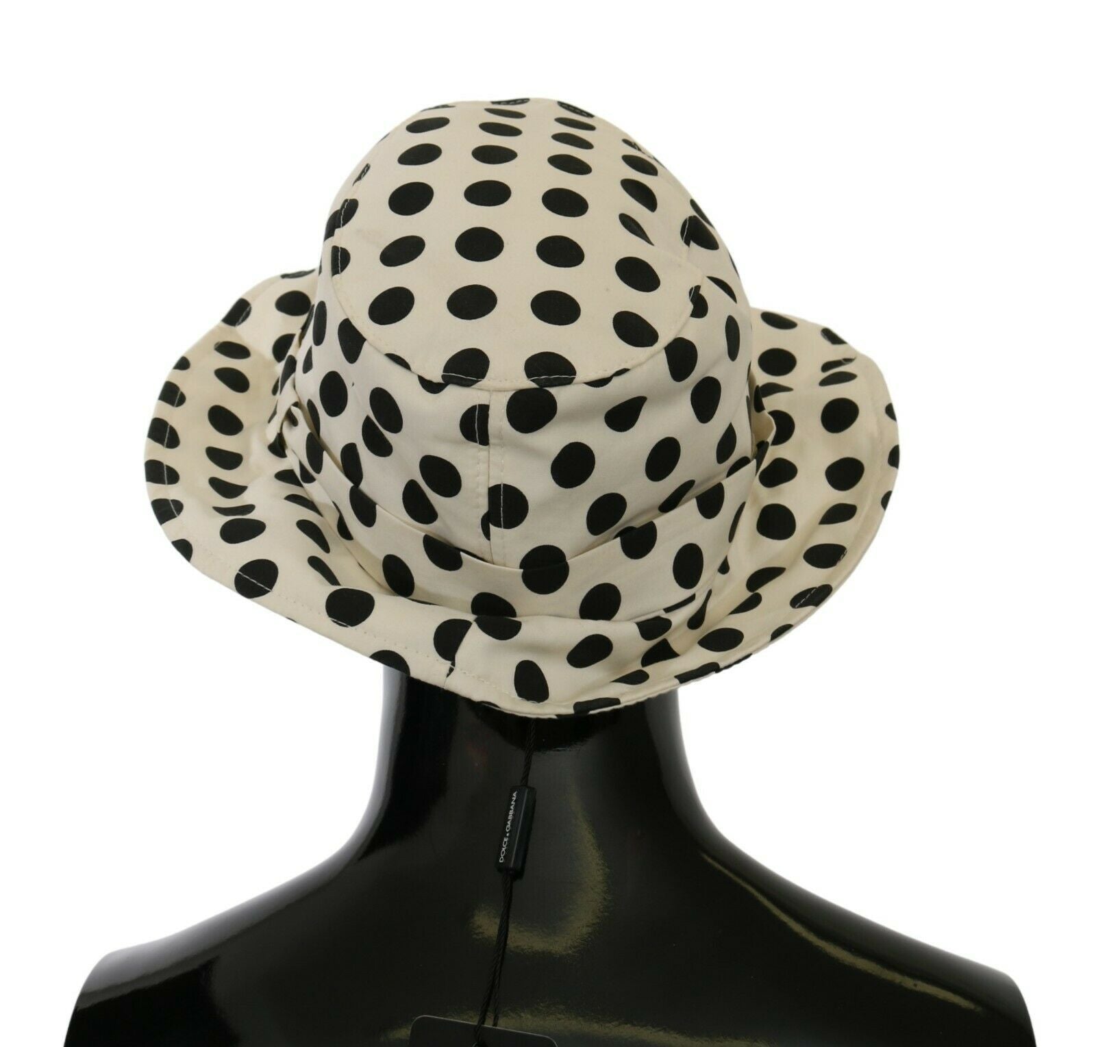 Dolce & Gabbana White 100% Cotton Polka Dot Design Trilby Hat Dolce & Gabbana