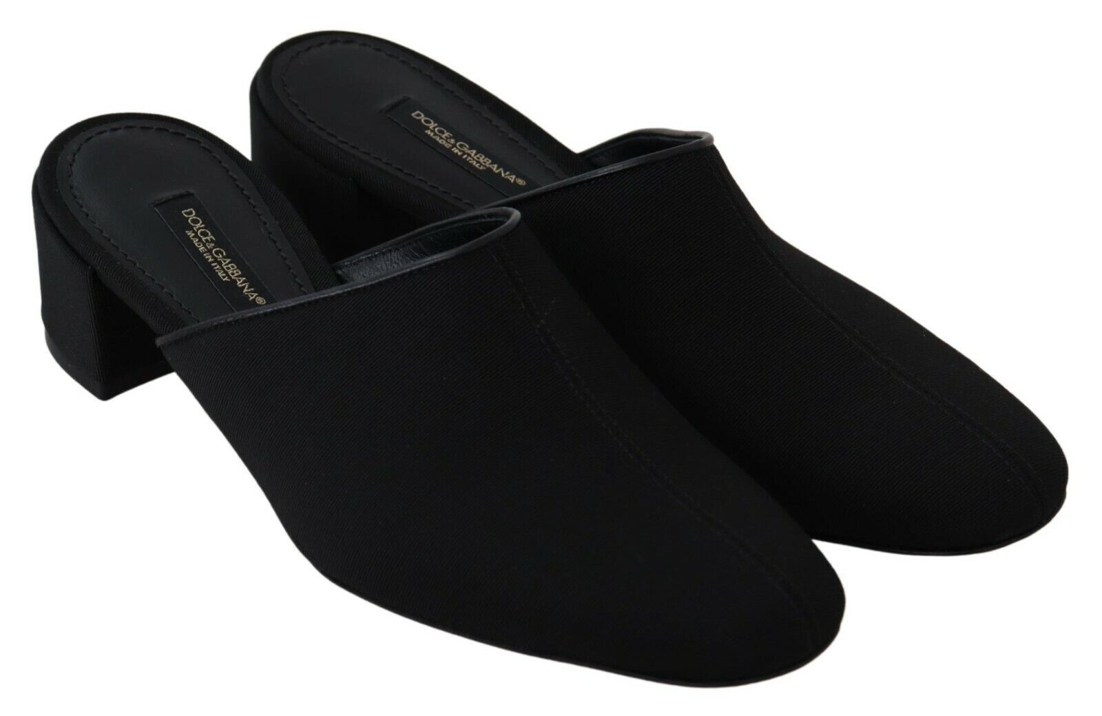 Dolce & Gabbana Black Grosgrain Slides Sandals Women Shoes Dolce & Gabbana