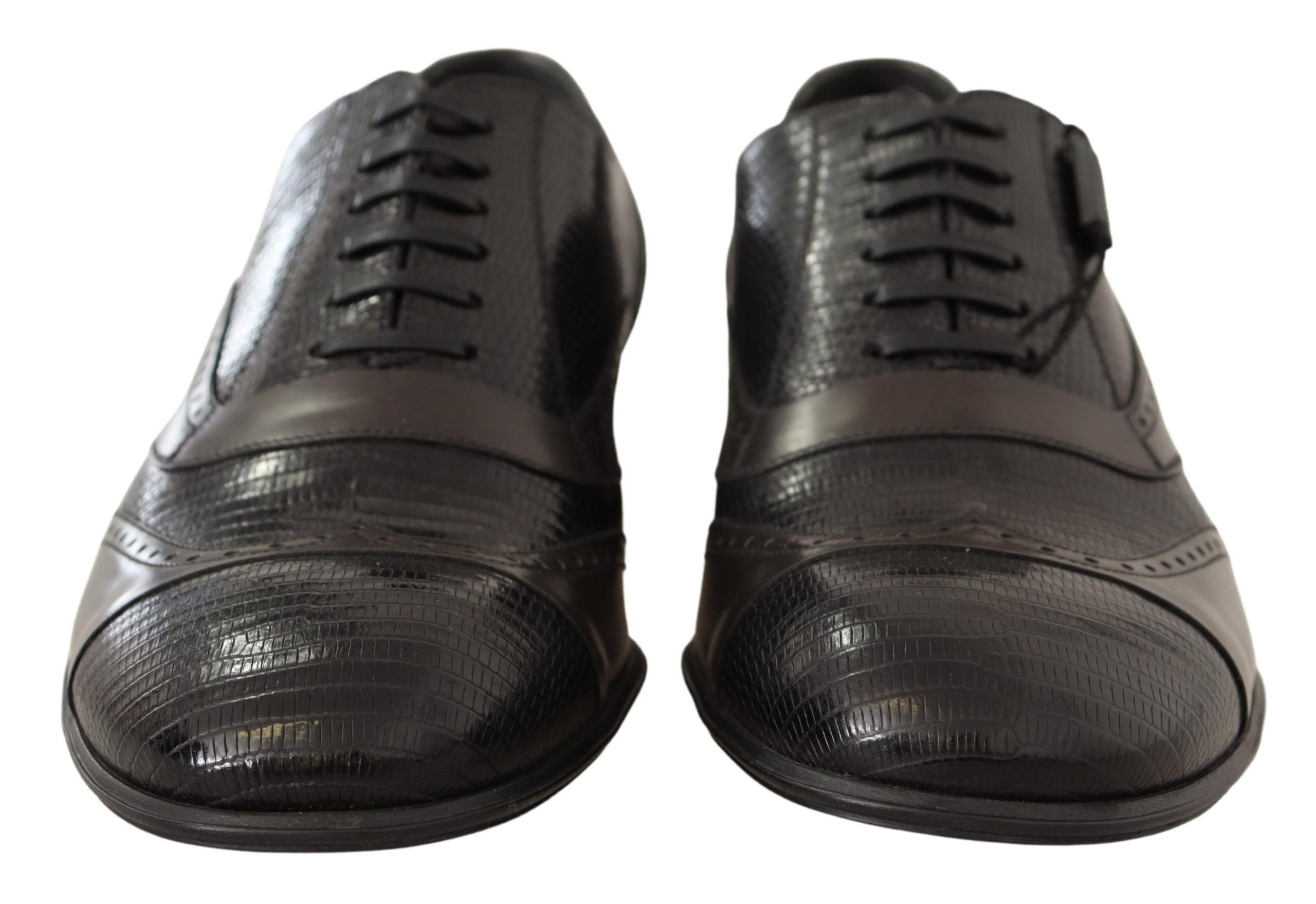 Dolce & Gabbana Brown Lizard Skin Leather Oxford Dress Shoes Dolce & Gabbana