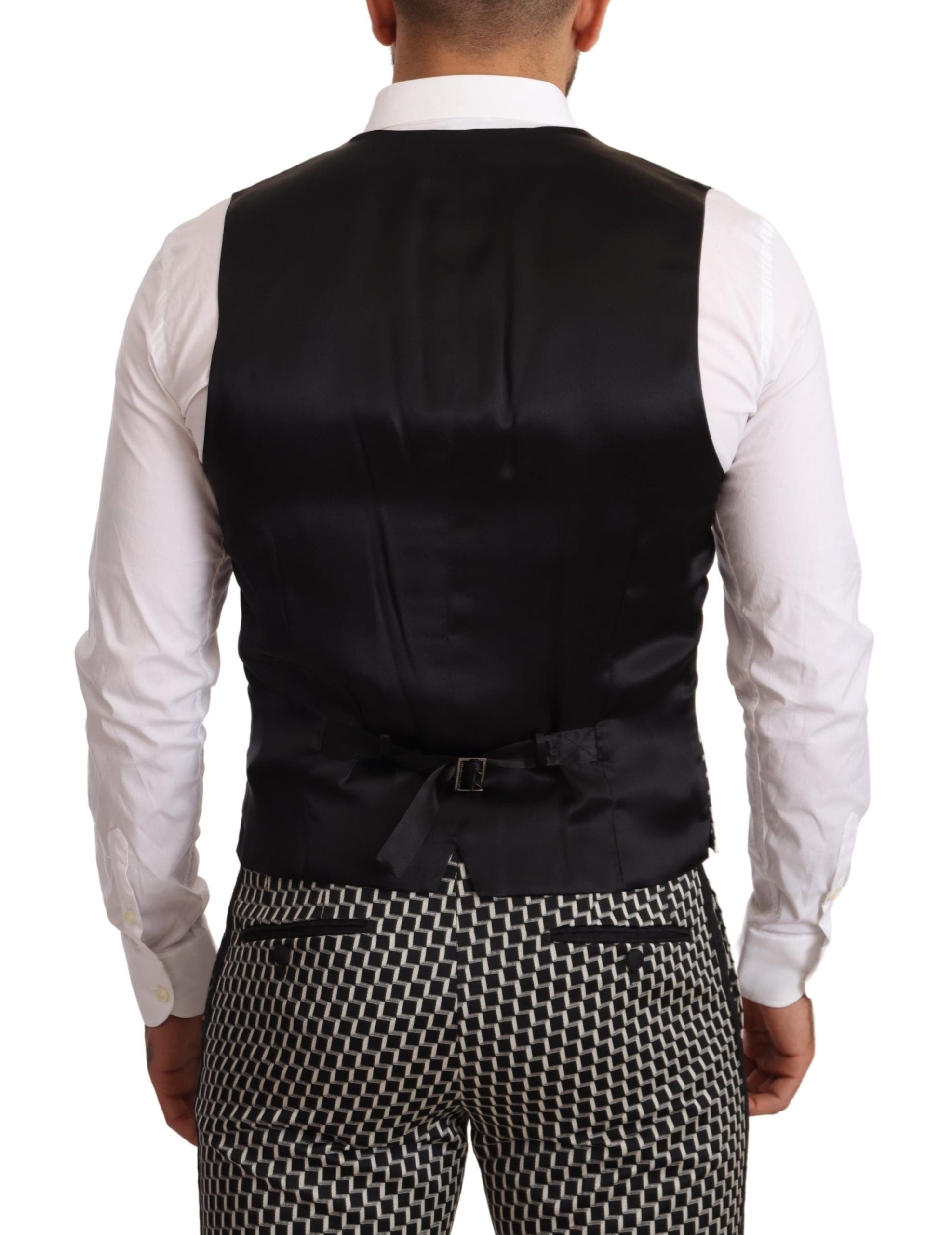 Dolce & Gabbana Black White Check 3 Piece Set MARTINI Suit Dolce & Gabbana