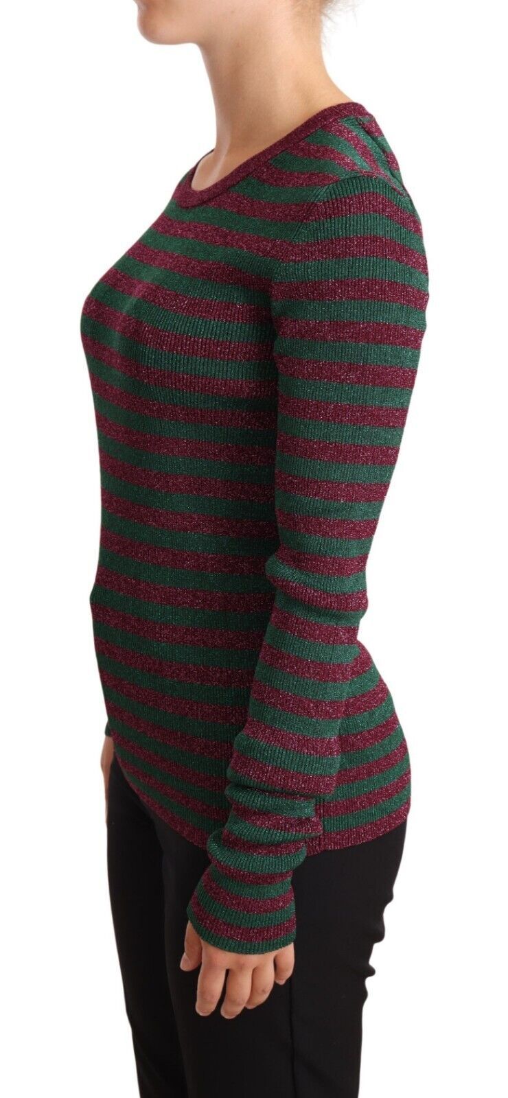 Dolce & Gabbana Multicolor Striped Crew Neck Pullover Sweater Dolce & Gabbana