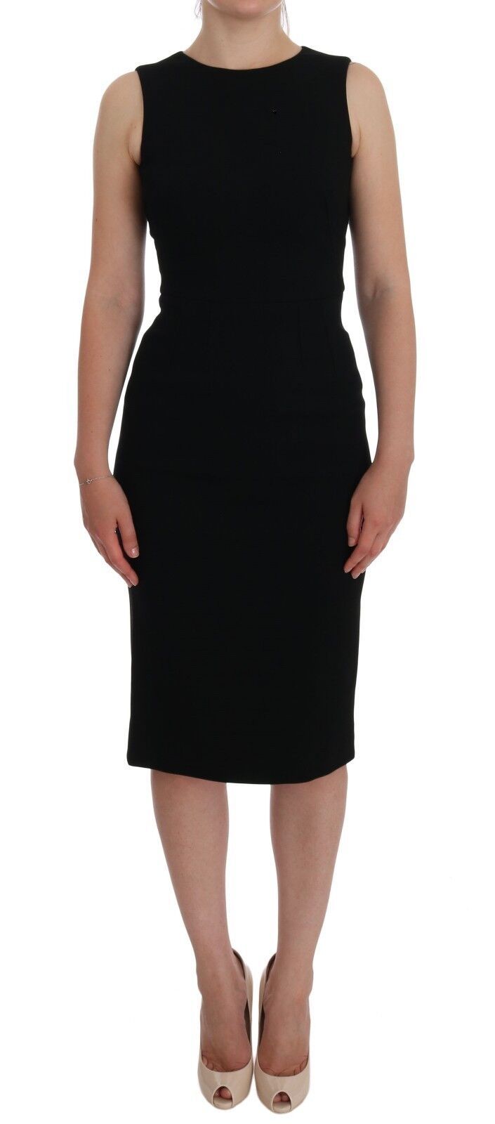 Dolce & Gabbana Black Stretch Crystal Sheath Gown Dress Dolce & Gabbana