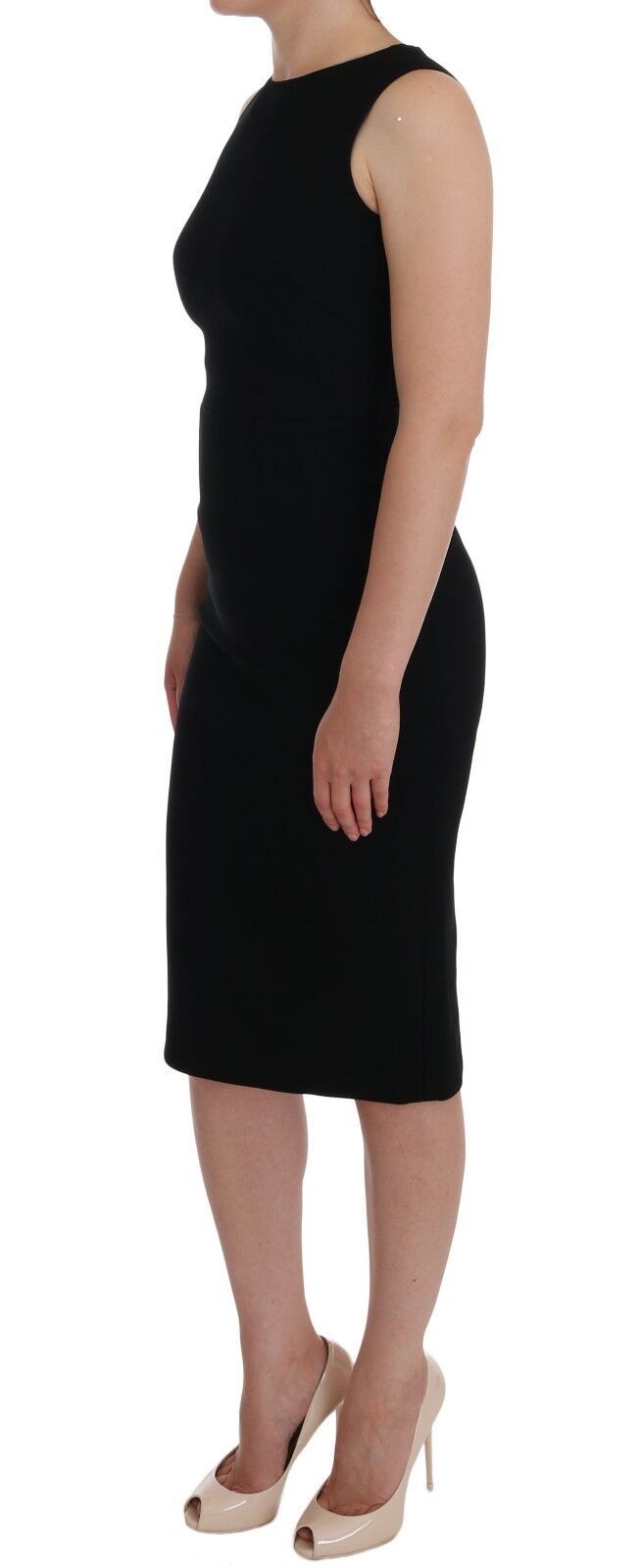Dolce & Gabbana Black Stretch Crystal Sheath Gown Dress Dolce & Gabbana