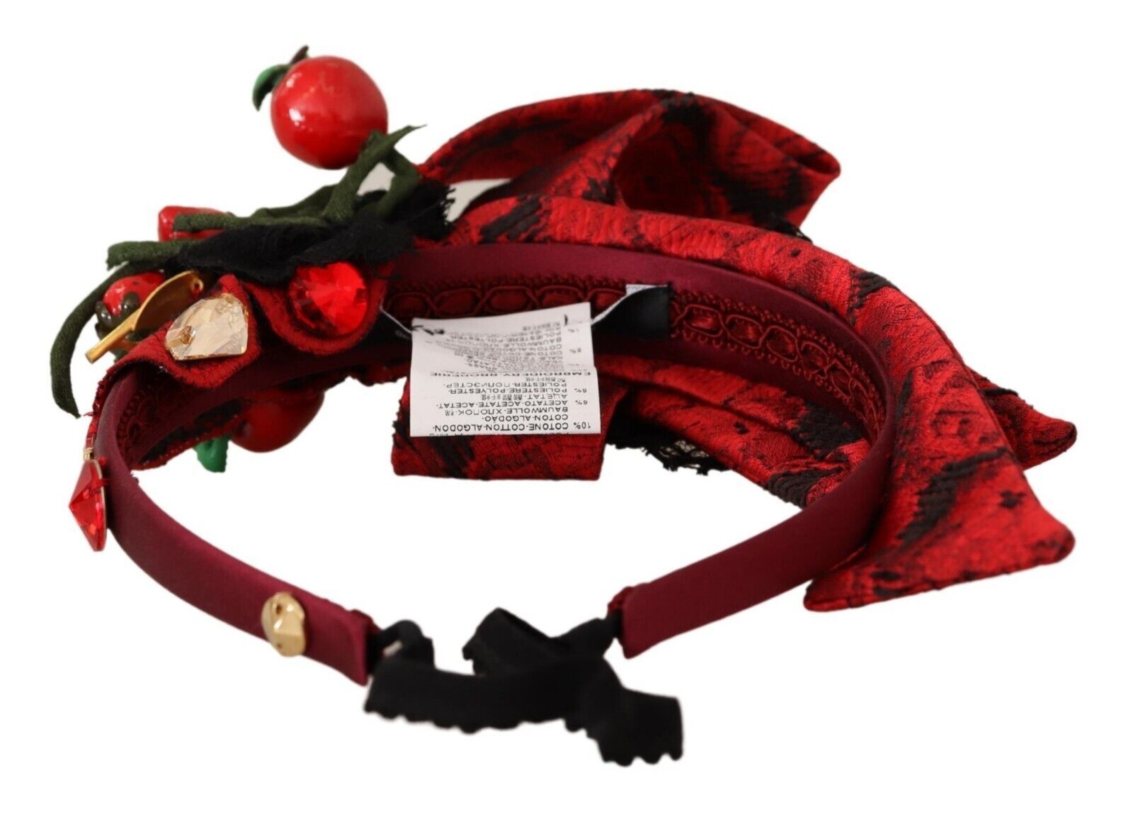 Dolce & Gabbana Red Tiara Berry Fruit Crystal Bow Hair Diadem Headband Dolce & Gabbana