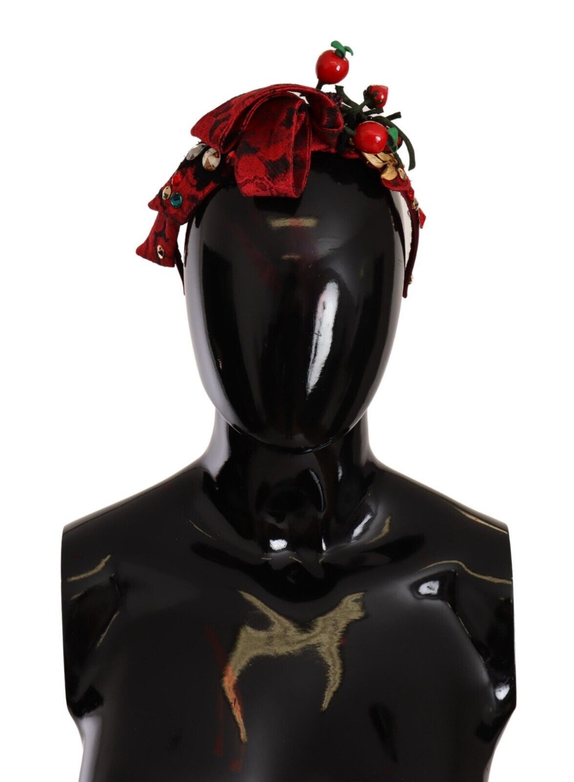 Dolce & Gabbana Red Tiara Berry Fruit Crystal Bow Hair Diadem Headband Dolce & Gabbana
