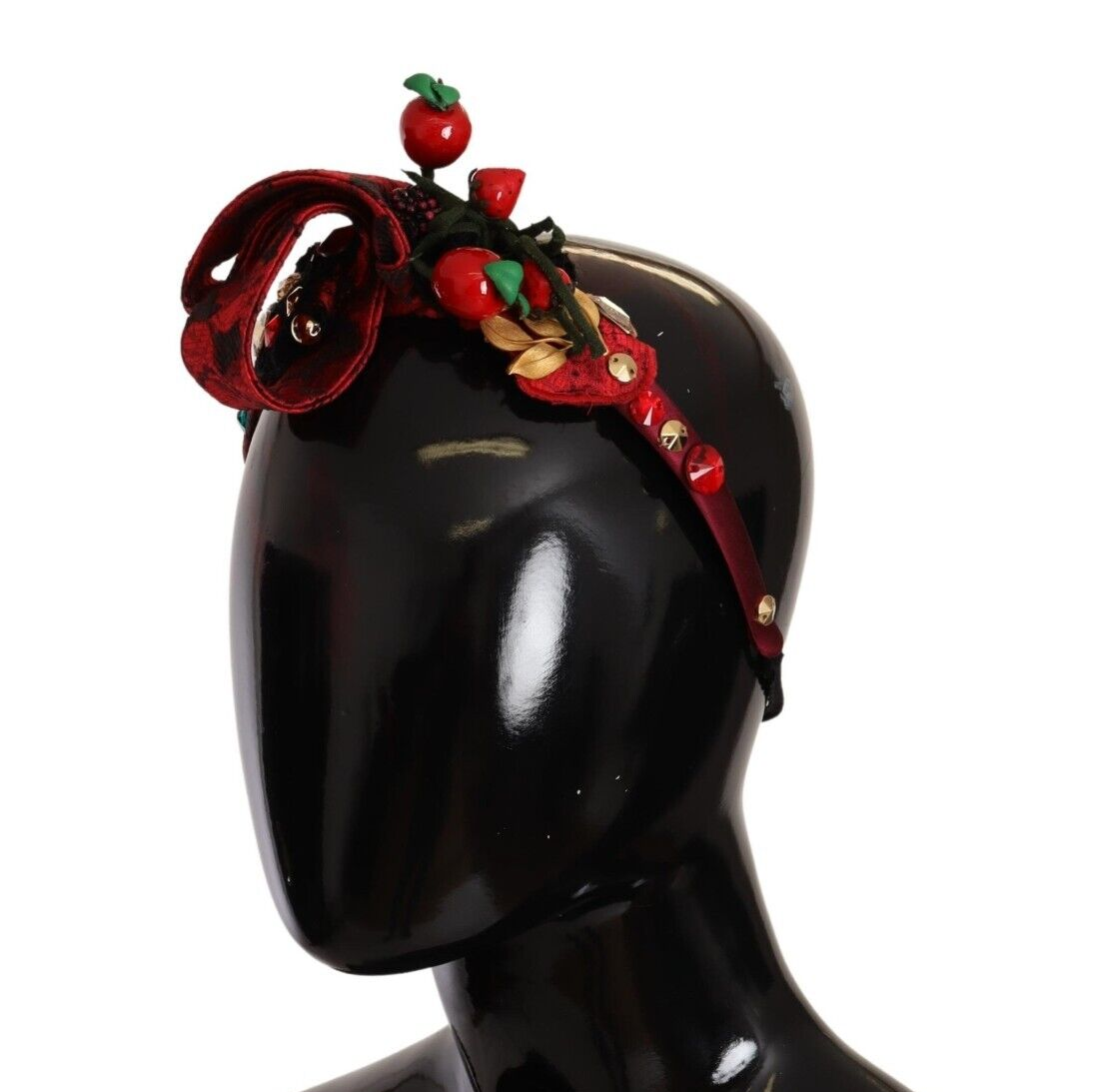 Dolce & Gabbana Red Tiara Berry Fruit Crystal Bow Hair Diadem Headband Dolce & Gabbana