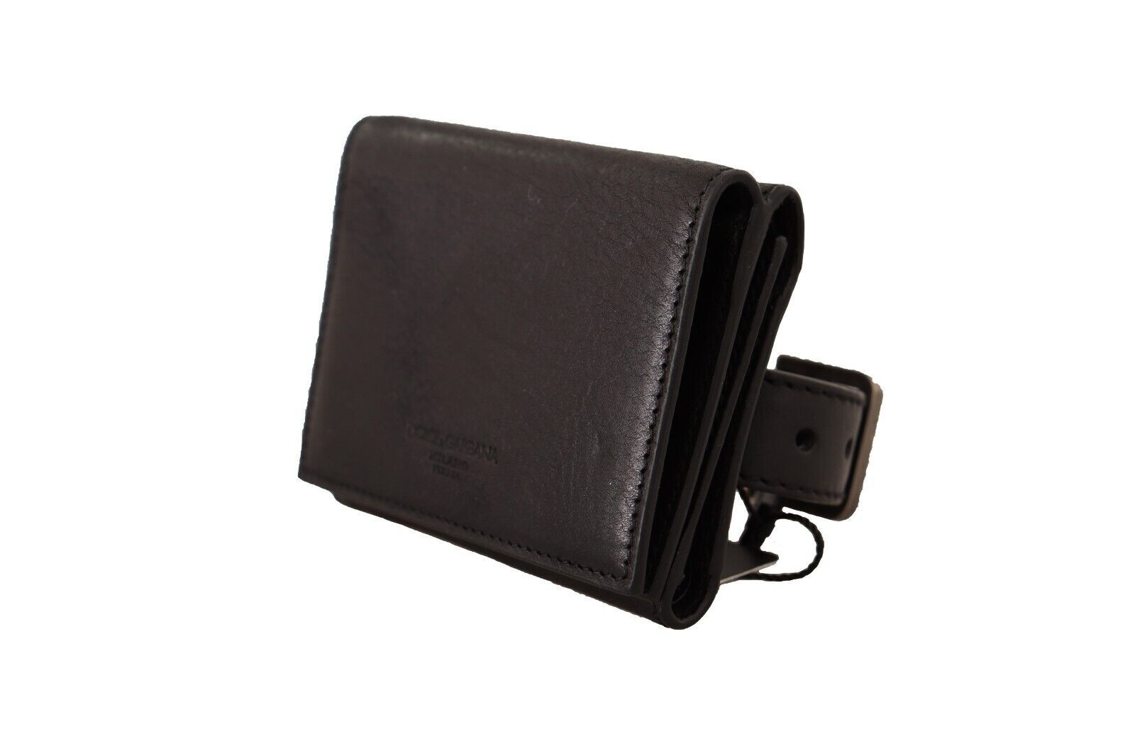 Dolce & Gabbana Black Leather Trifold Purse Belt Multi Kit Wallet Dolce & Gabbana
