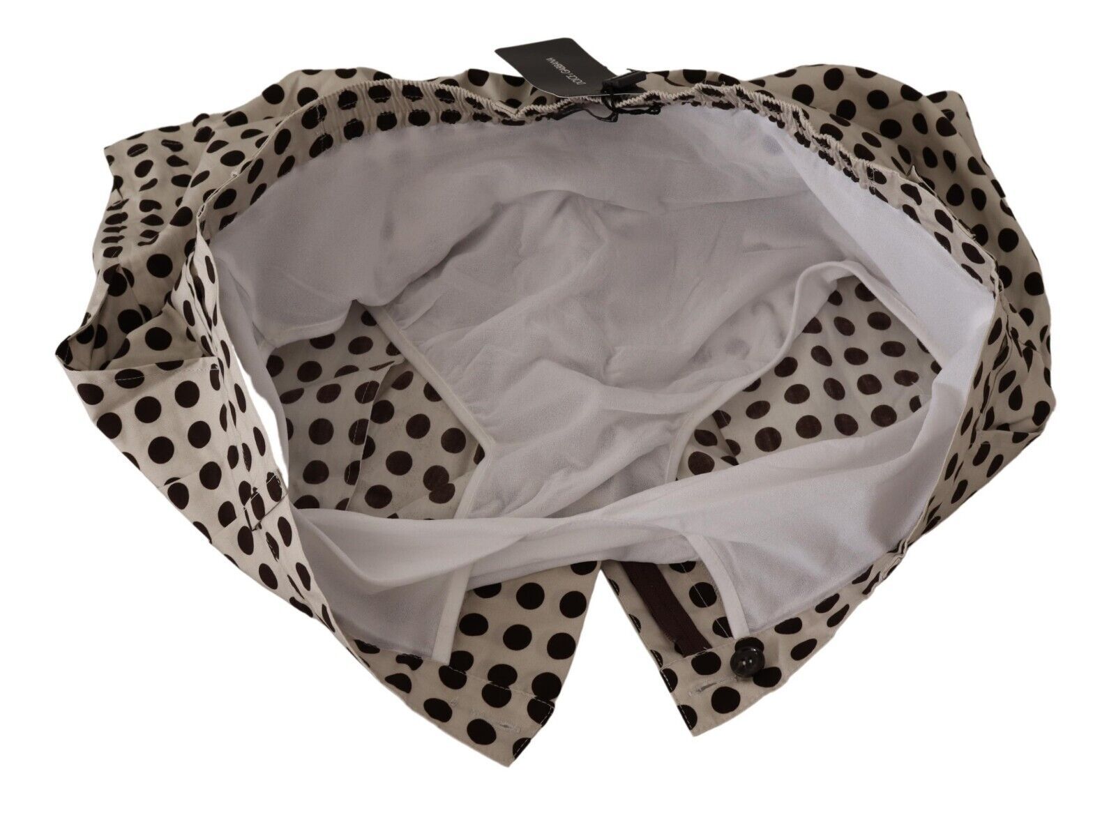Dolce & Gabbana Black White Polka Dots Cotton Linen Shorts Dolce & Gabbana