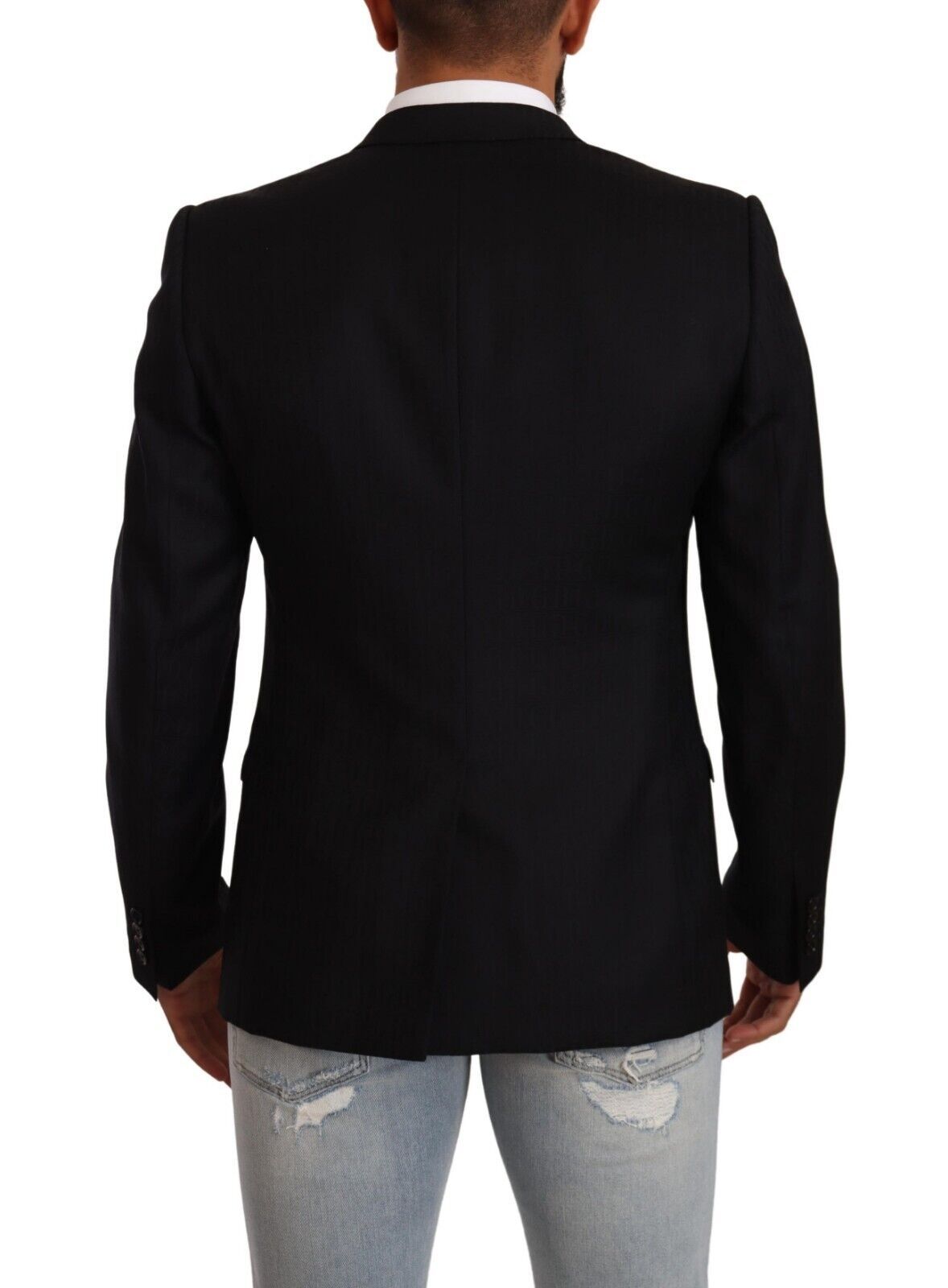 Dolce & Gabbana Black Wool Single Breasted Suit GOLD Jacket Dolce & Gabbana
