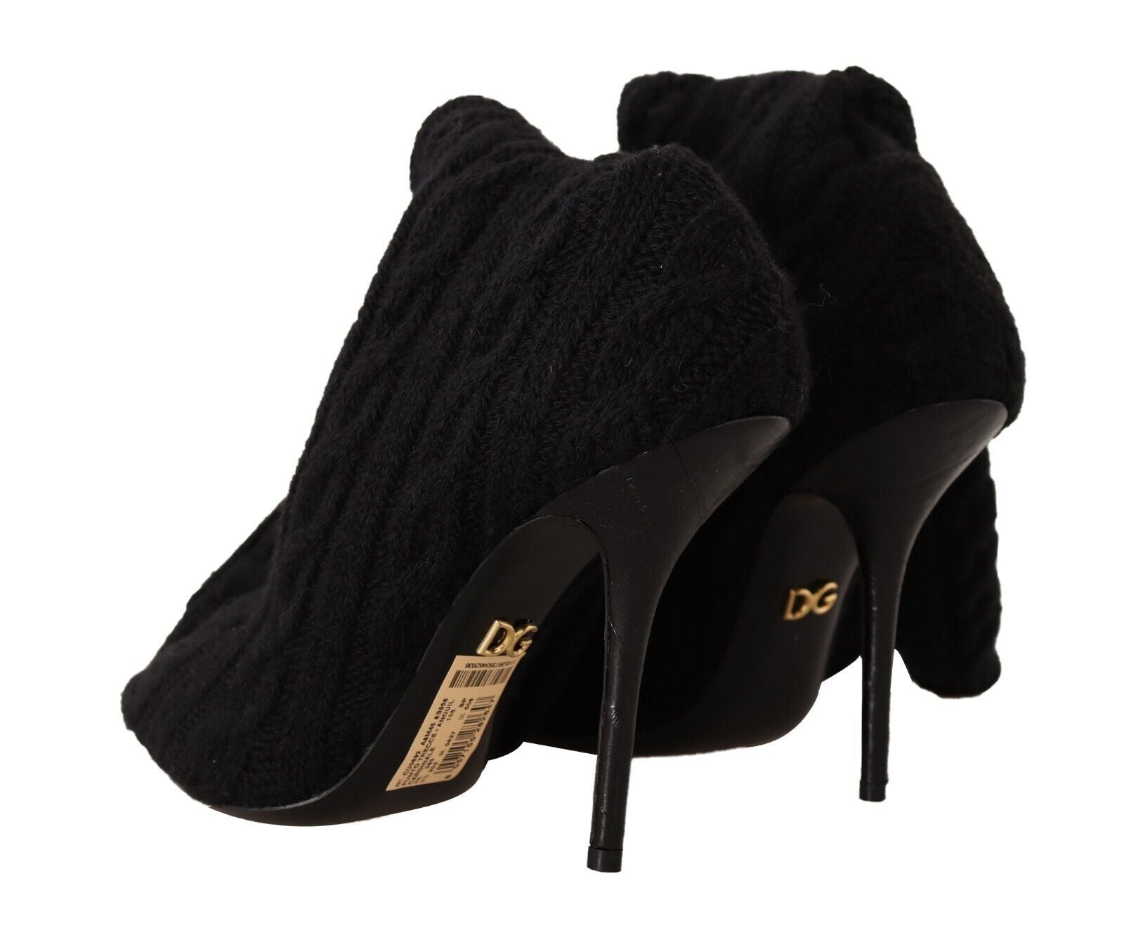 Dolce & Gabbana Black Stretch Socks Knee High Booties Shoes Dolce & Gabbana