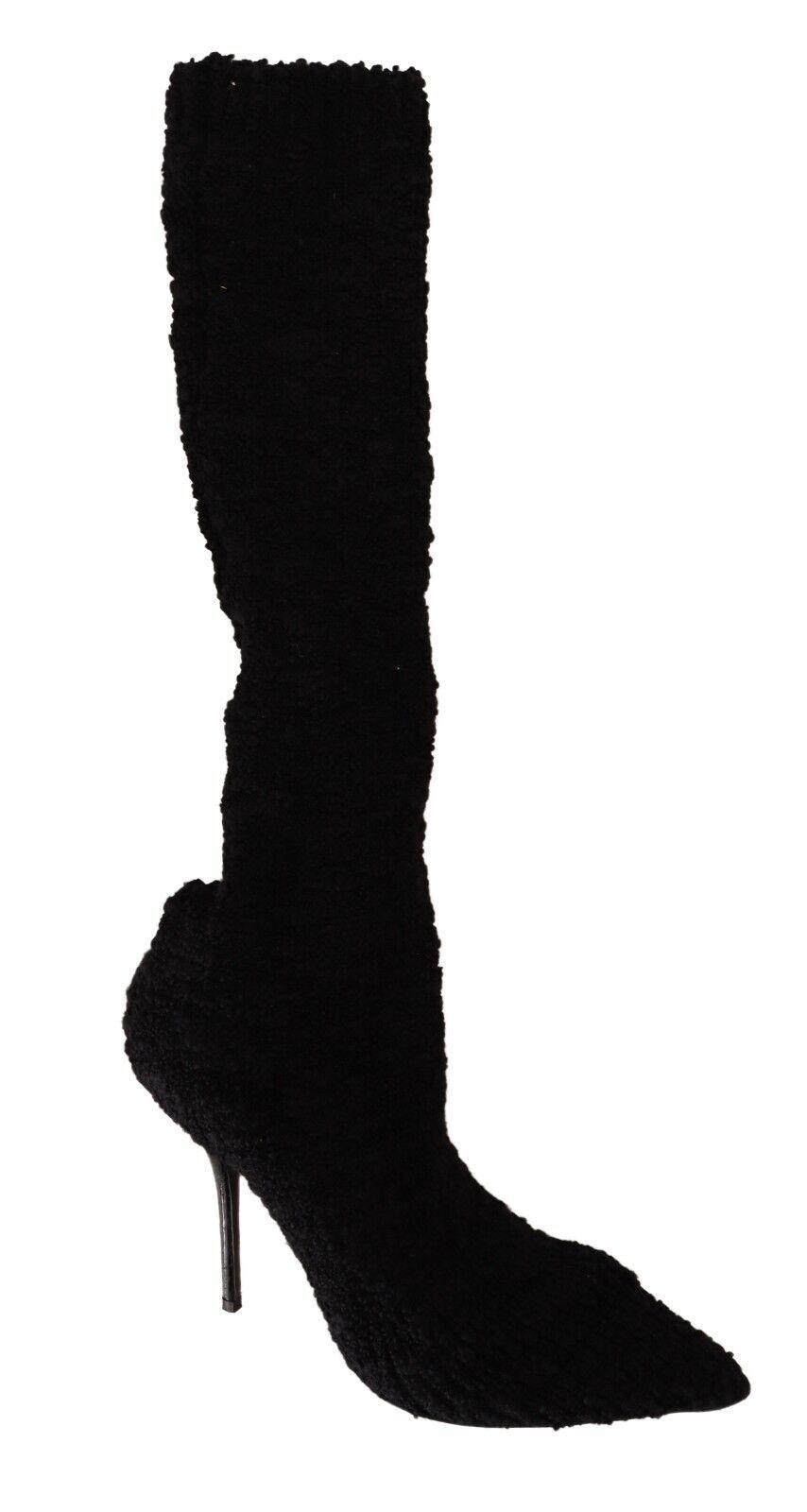 Dolce & Gabbana Black Stretch Socks Knee High Booties Shoes Dolce & Gabbana