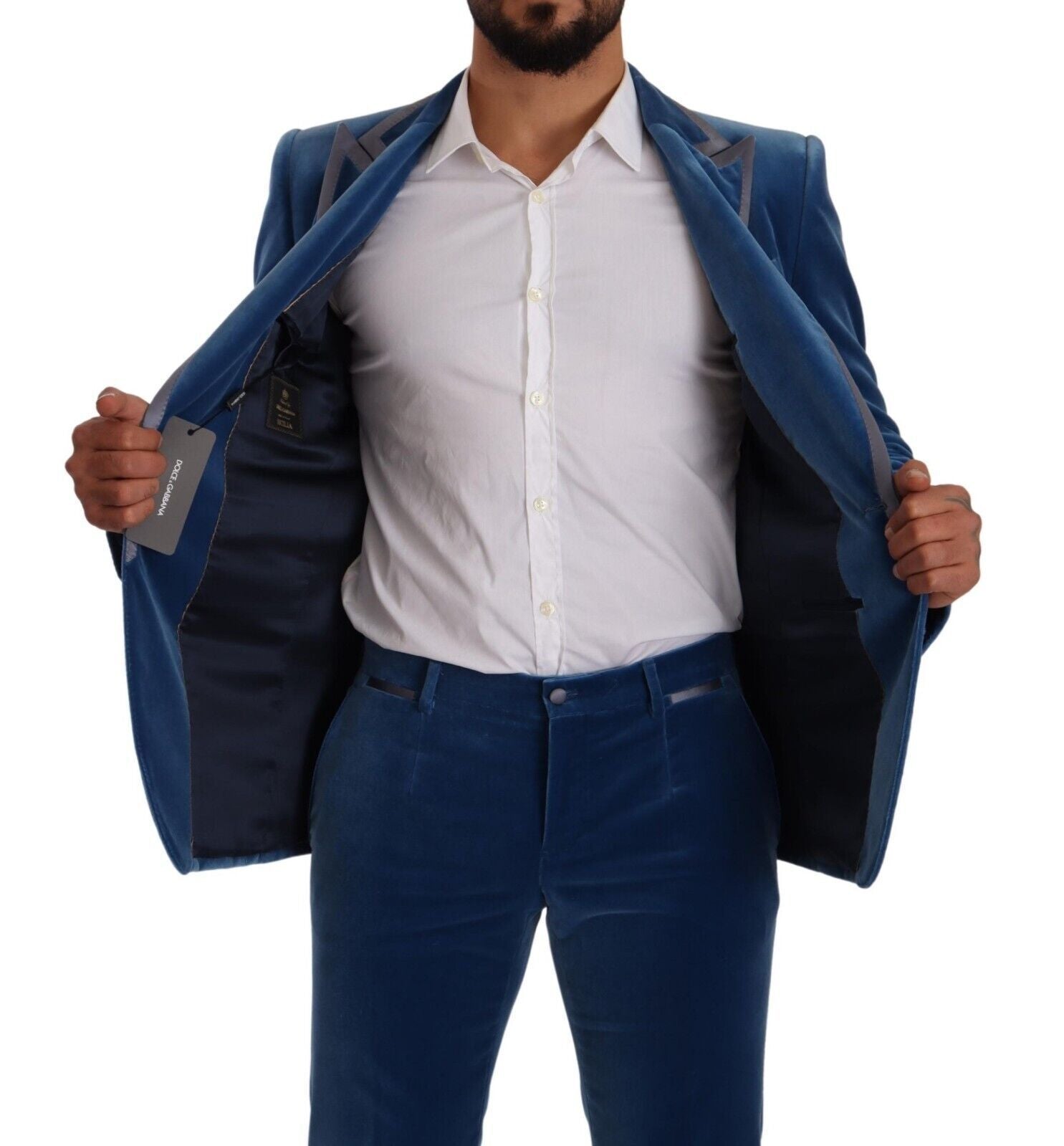 Dolce & Gabbana Blue SICILIA Velvet Slim Fit 2 Piece Suit Dolce & Gabbana