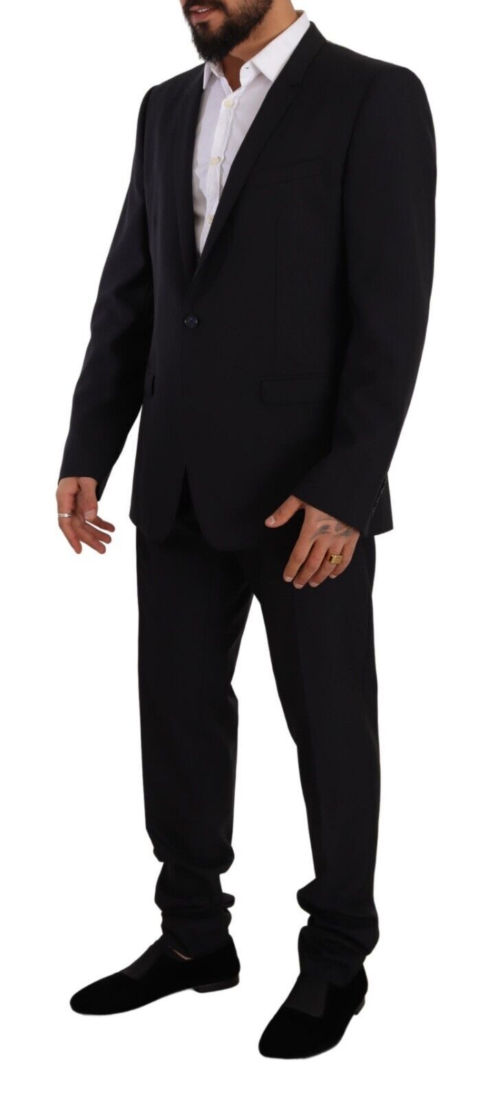 Dolce & Gabbana Blue GOLD Wool Single Breasted 2 Piece Suit Dolce & Gabbana