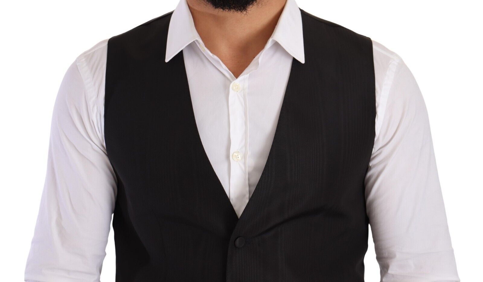 Dolce & Gabbana Gray Silk Slim Fit Waistcoat Formal Vest Dolce & Gabbana