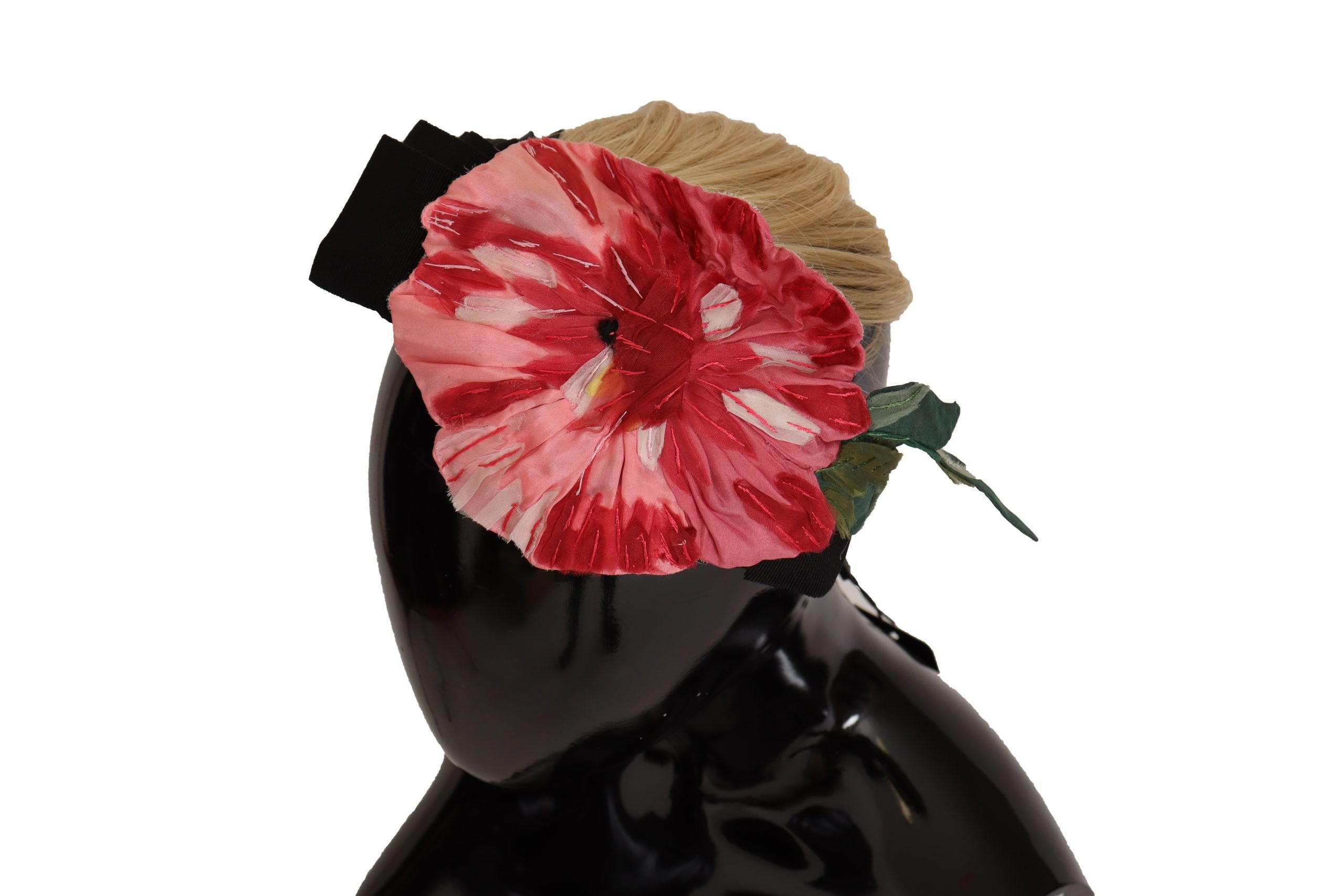 Dolce & Gabbana Black Silk White Hair Parrucchiera Diadem Headband Dolce & Gabbana