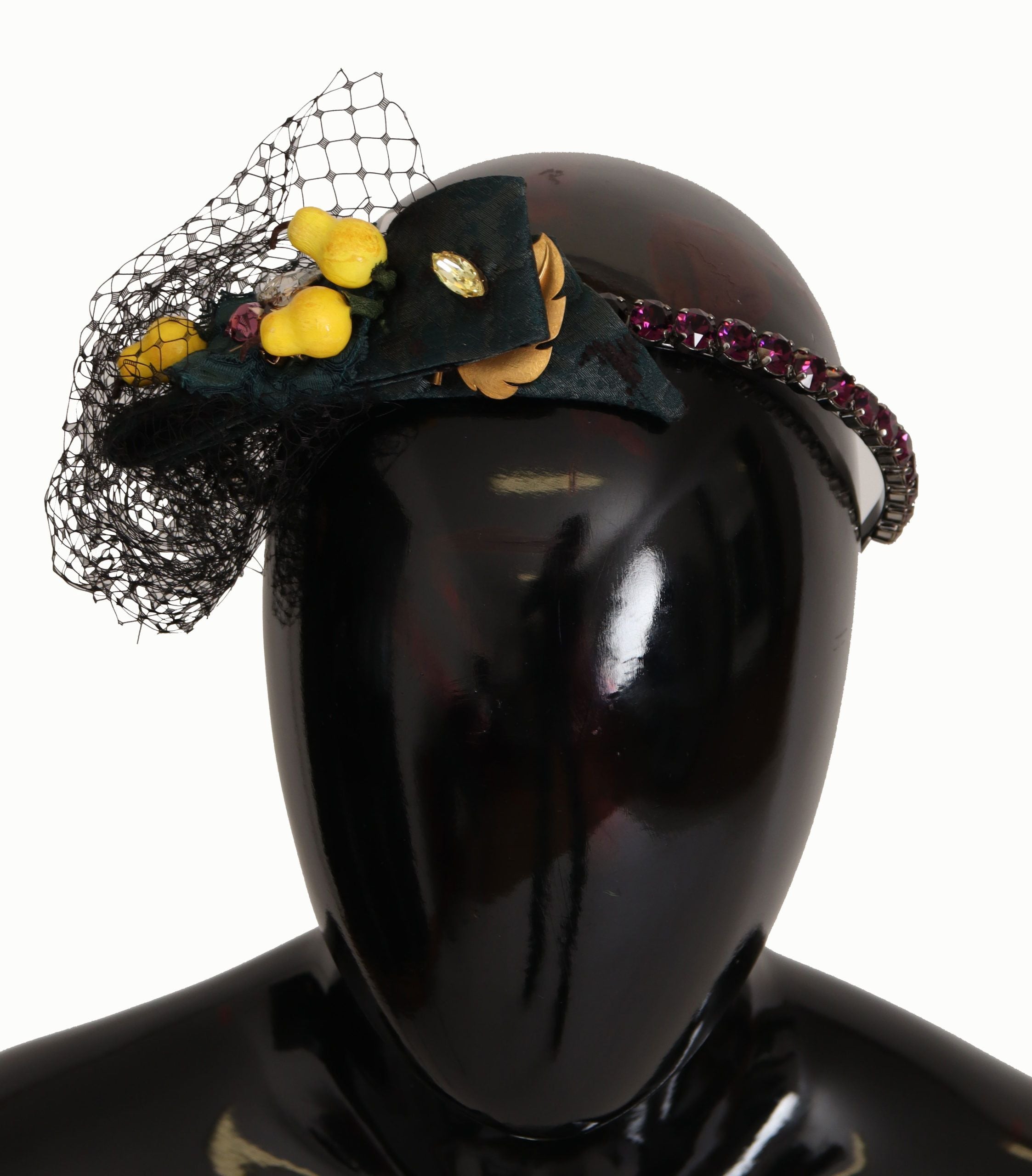 Dolce & Gabbana Purple Crystal Diadem Headband Lemons Sicily Tiara Dolce & Gabbana