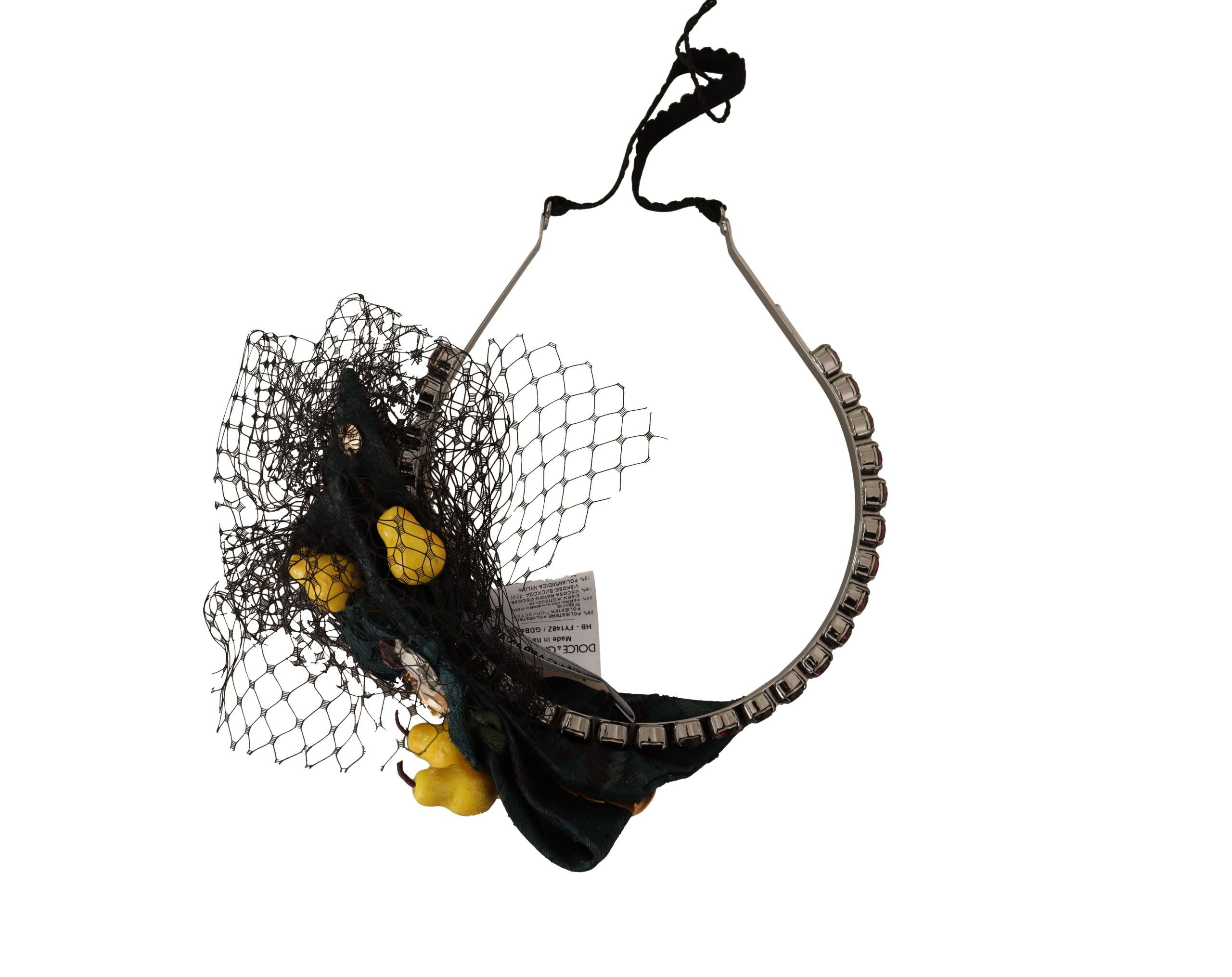 Dolce & Gabbana Purple Crystal Diadem Headband Lemons Sicily Tiara Dolce & Gabbana